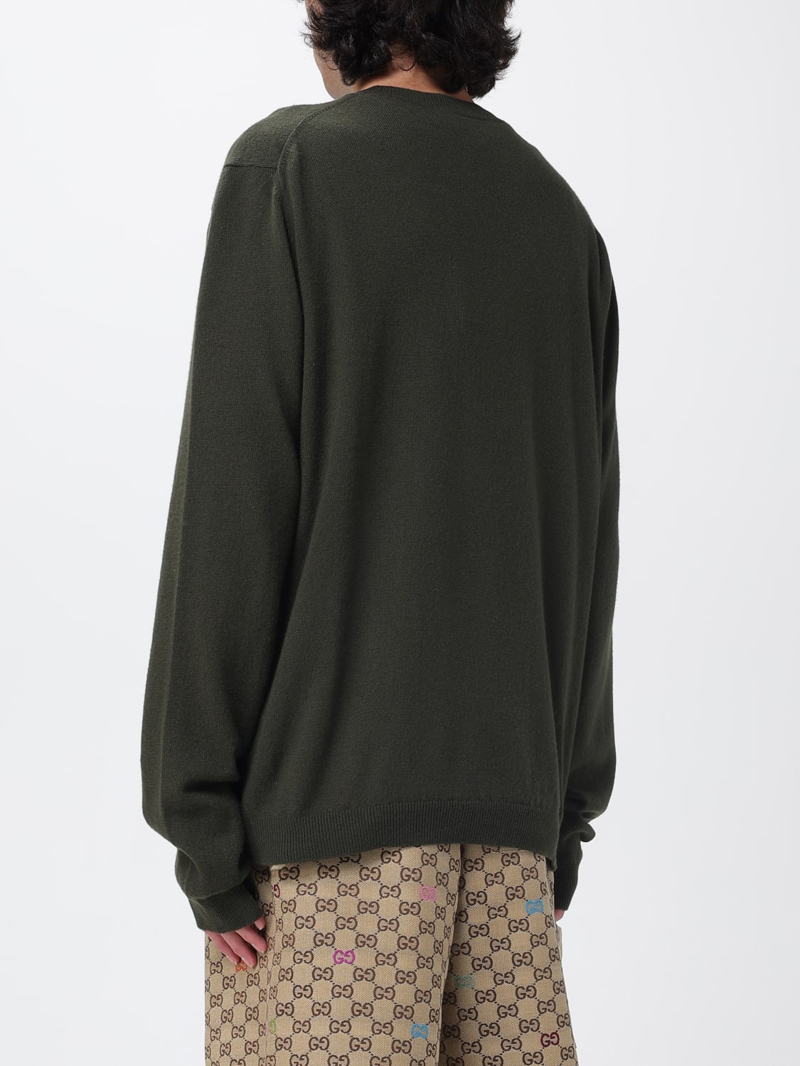 GUCCI PULL: Cardigan homme Gucci, Vert - Img 3