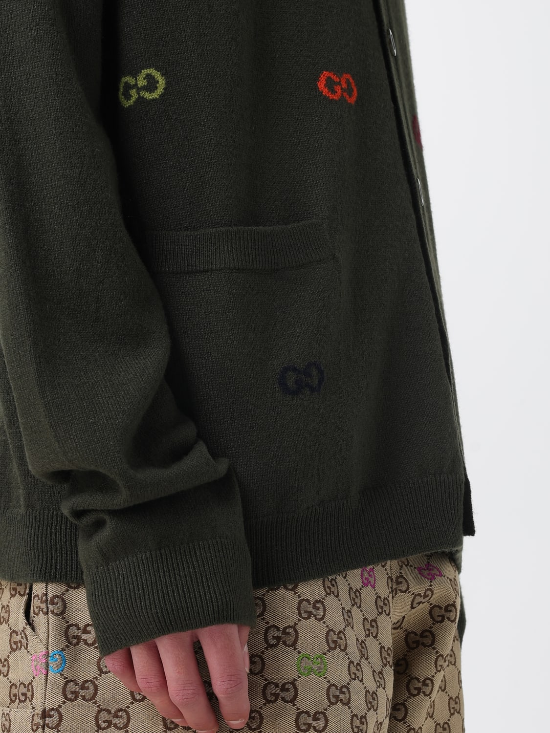 GUCCI PULL: Cardigan homme Gucci, Vert - Img 5