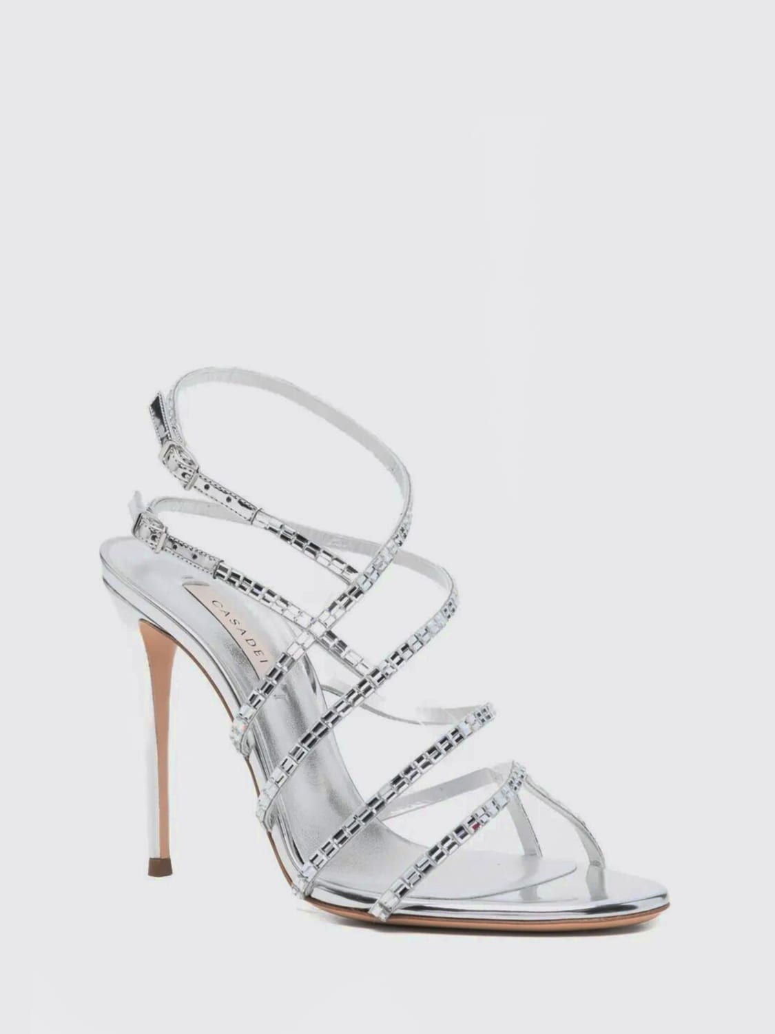 CASADEI SANDALES À TALONS: Chaussures femme Casadei, Argent - Img 2