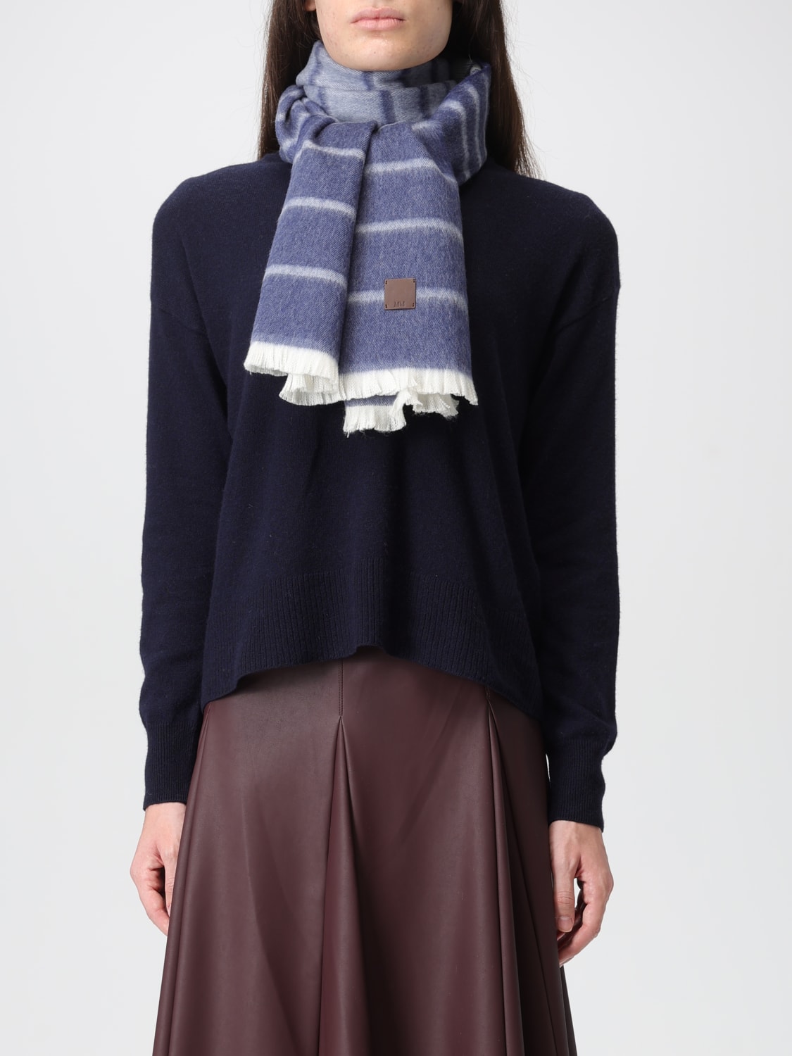 MM MAX MARA ÉCHARPE: écharpe femme Mm Max Mara, Bleu - Img 2