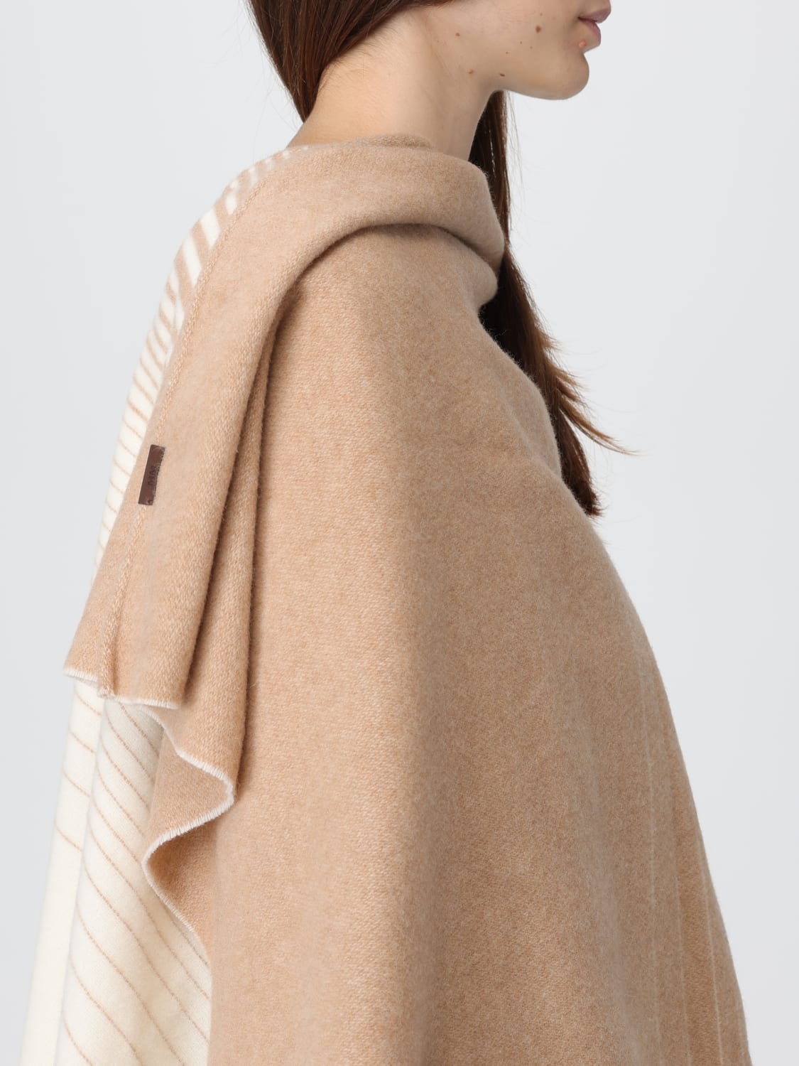 MM MAX MARA COAT: Scarf woman Mm Max Mara, Beige - Img 5