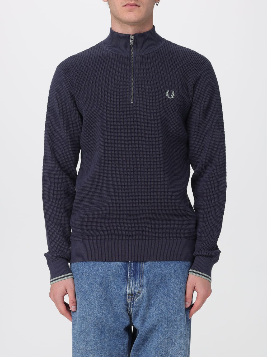 FRED PERRY SWEATER: Sweater men Fred Perry, Blue - Img 1