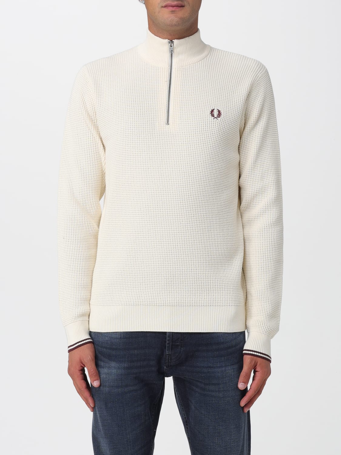 FRED PERRY SWEATER: Sweater men Fred Perry, Beige - Img 1