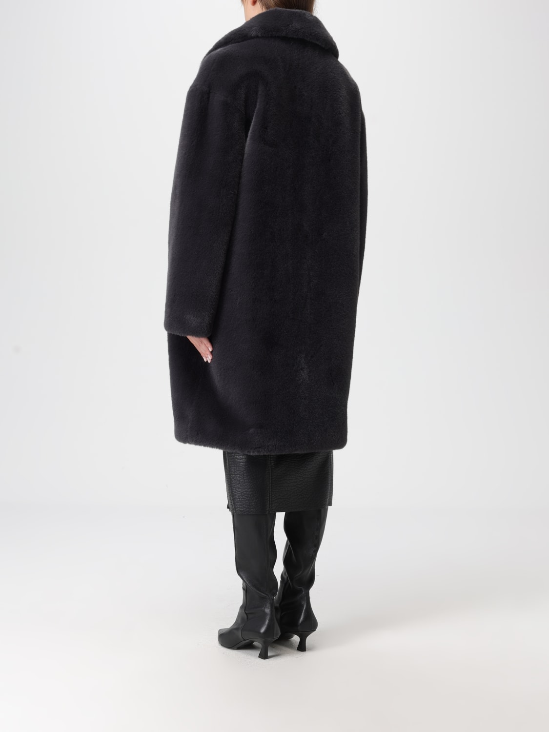 STAND STUDIO ABRIGO DE PIEL: Abrigo mujer Stand Studio, Gris - Img 2