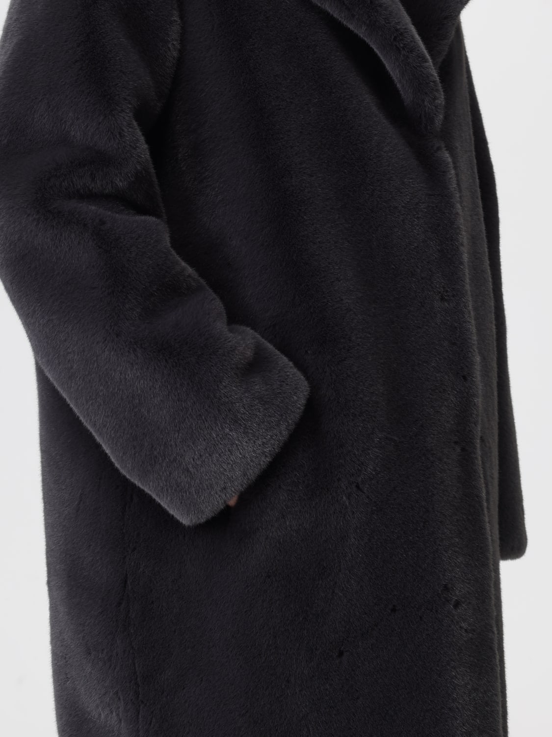 STAND STUDIO ABRIGO DE PIEL: Abrigo mujer Stand Studio, Gris - Img 4