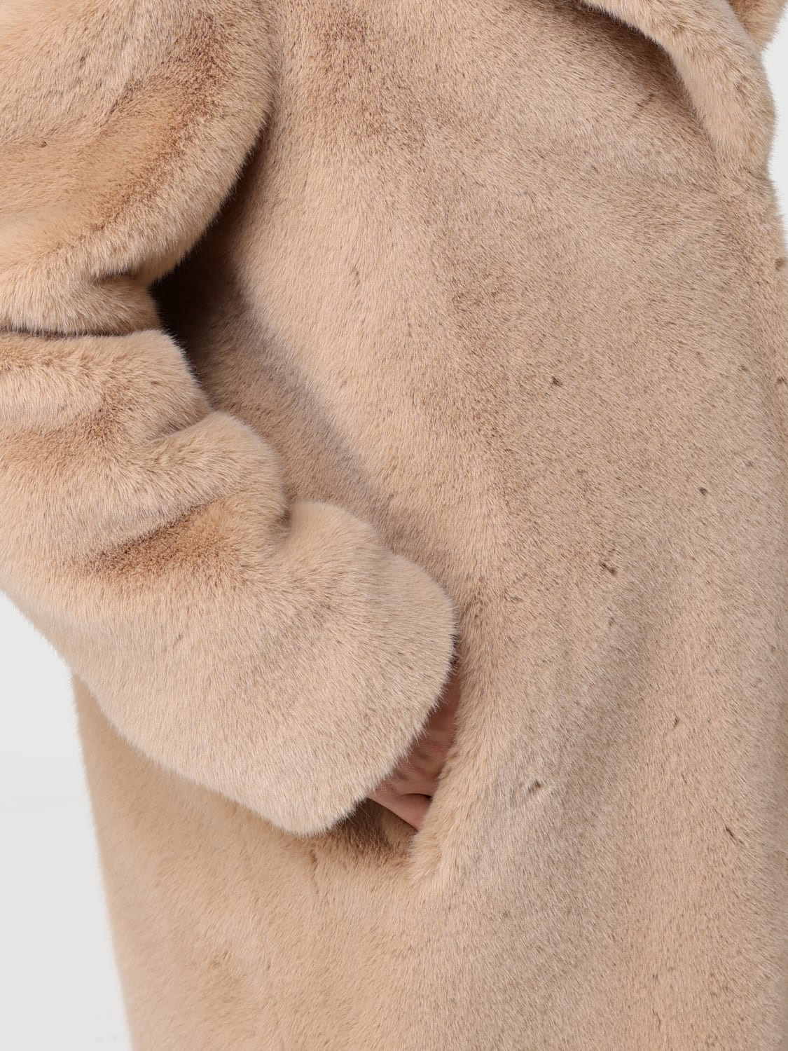 STAND STUDIO PELZMANTEL: Mantel damen Stand Studio, Beige - Img 4