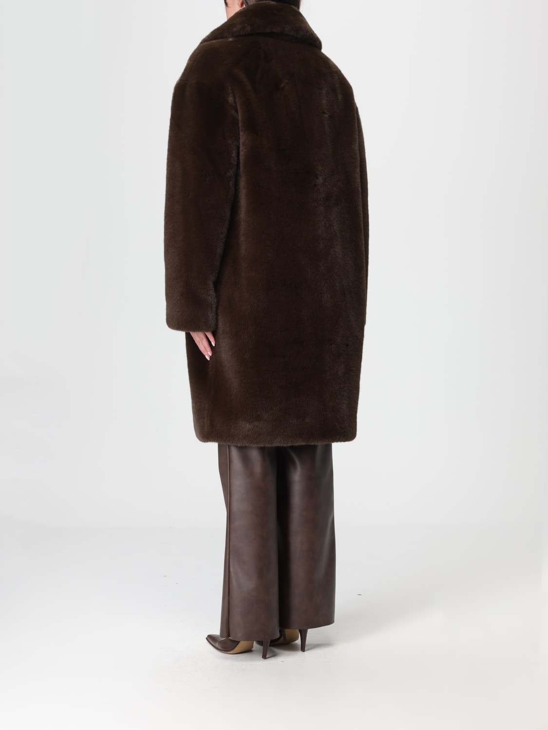 STAND STUDIO FUR COAT: Coat woman Stand Studio, Brown - Img 2