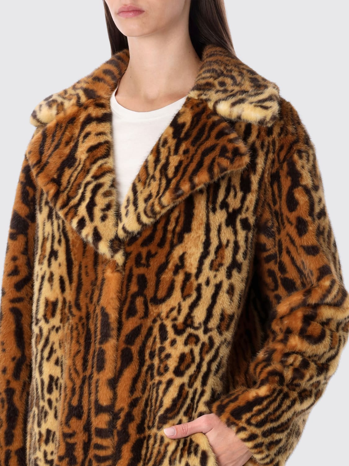 STAND STUDIO FUR COAT: Coat woman Stand Studio, Safari - Img 3