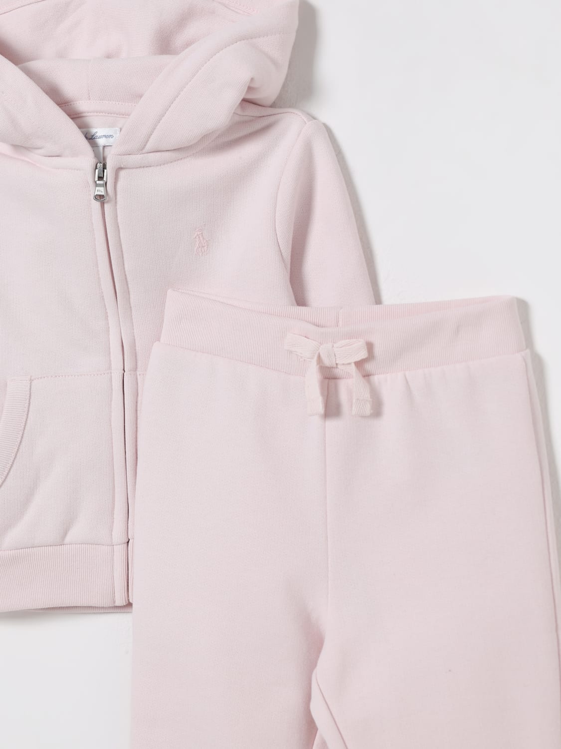 POLO RALPH LAUREN COMPLETO: Coordinato in cotone con cappuccio Polo Ralph Lauren, Rosa - Img 3