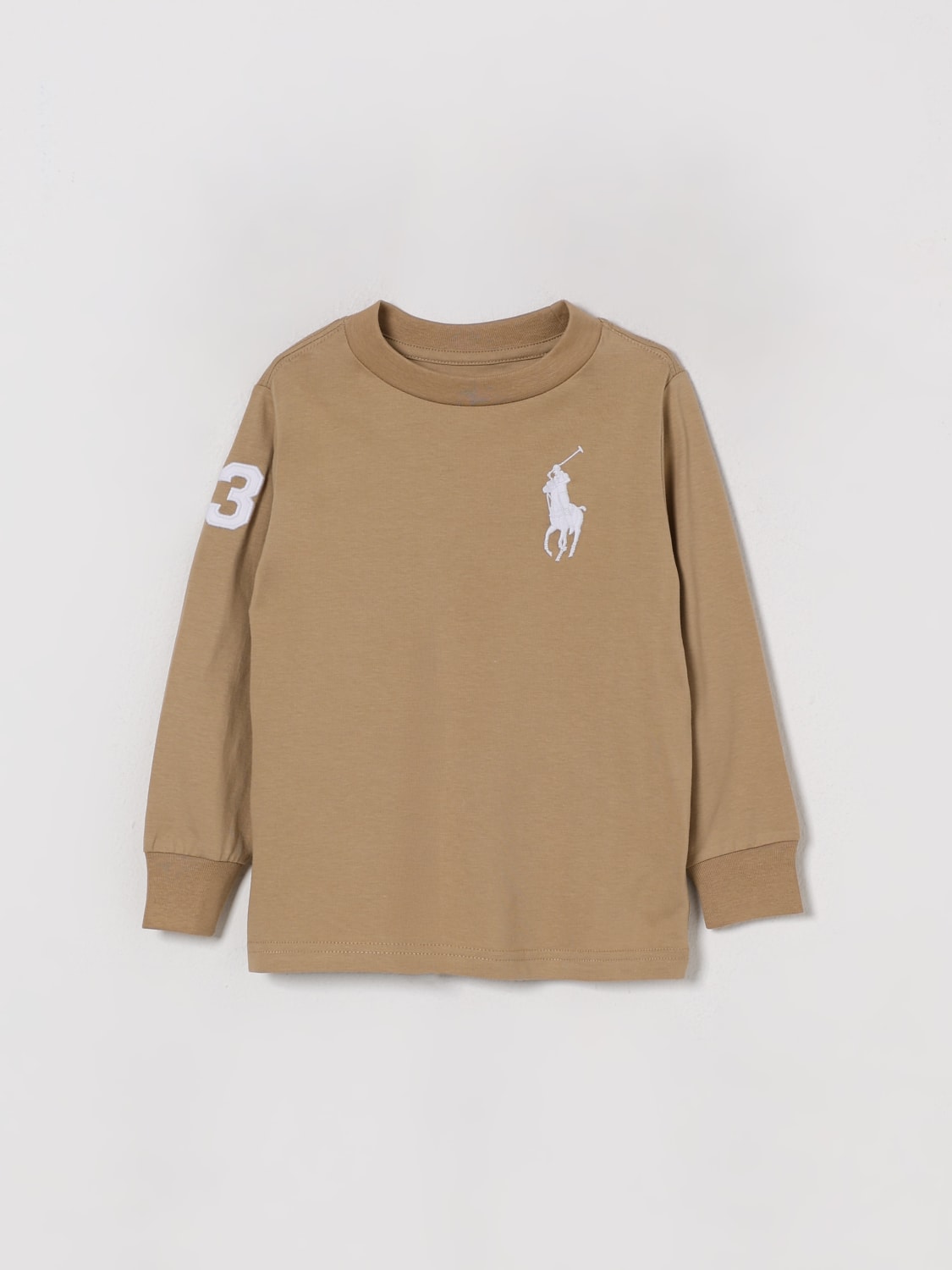 POLO RALPH LAUREN T-SHIRT: T-shirt kids Polo Ralph Lauren, Kaki - Img 1