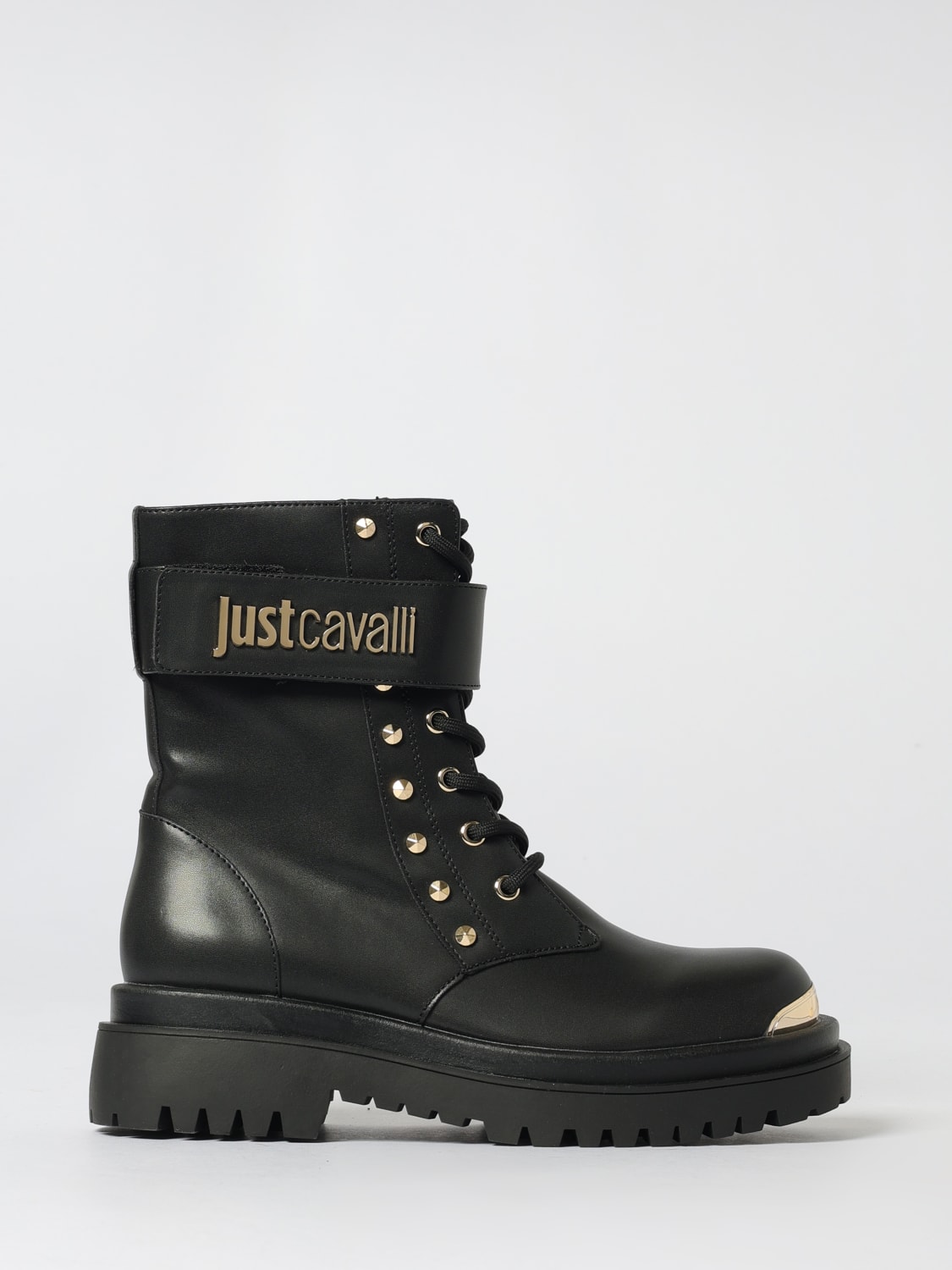 JUST CAVALLI BOOTS: Flat ankle boots woman Just Cavalli, Black - Img 1