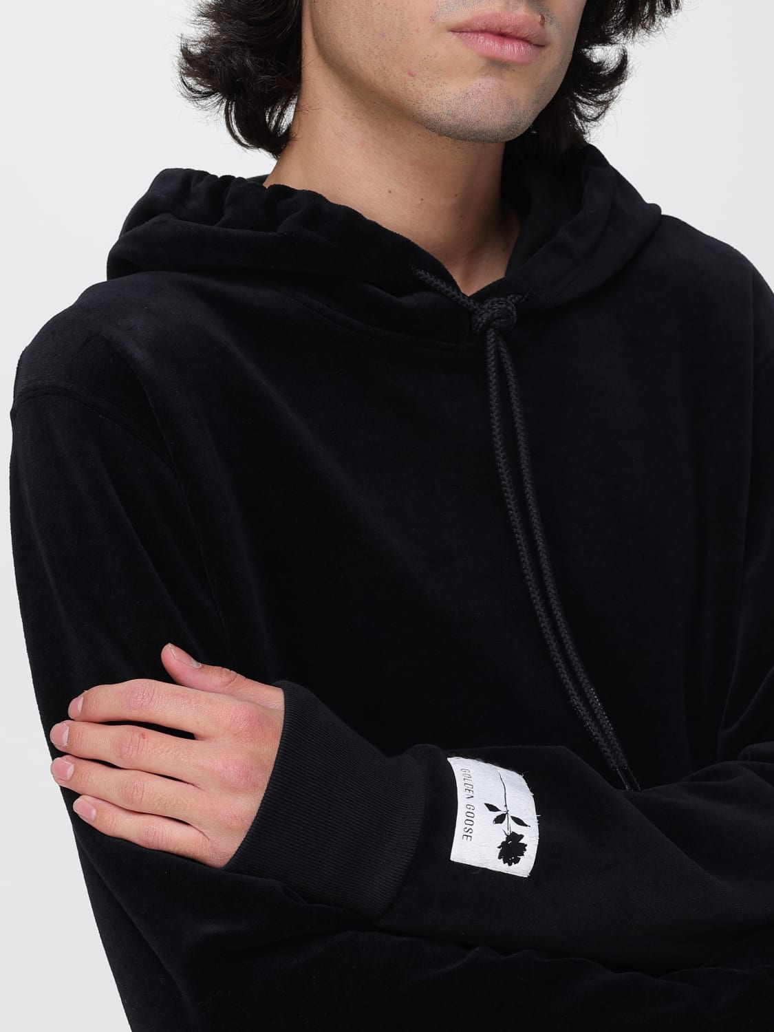 GOLDEN GOOSE FELPA: Felpa con cappuccio Golden Goose, Nero - Img 5