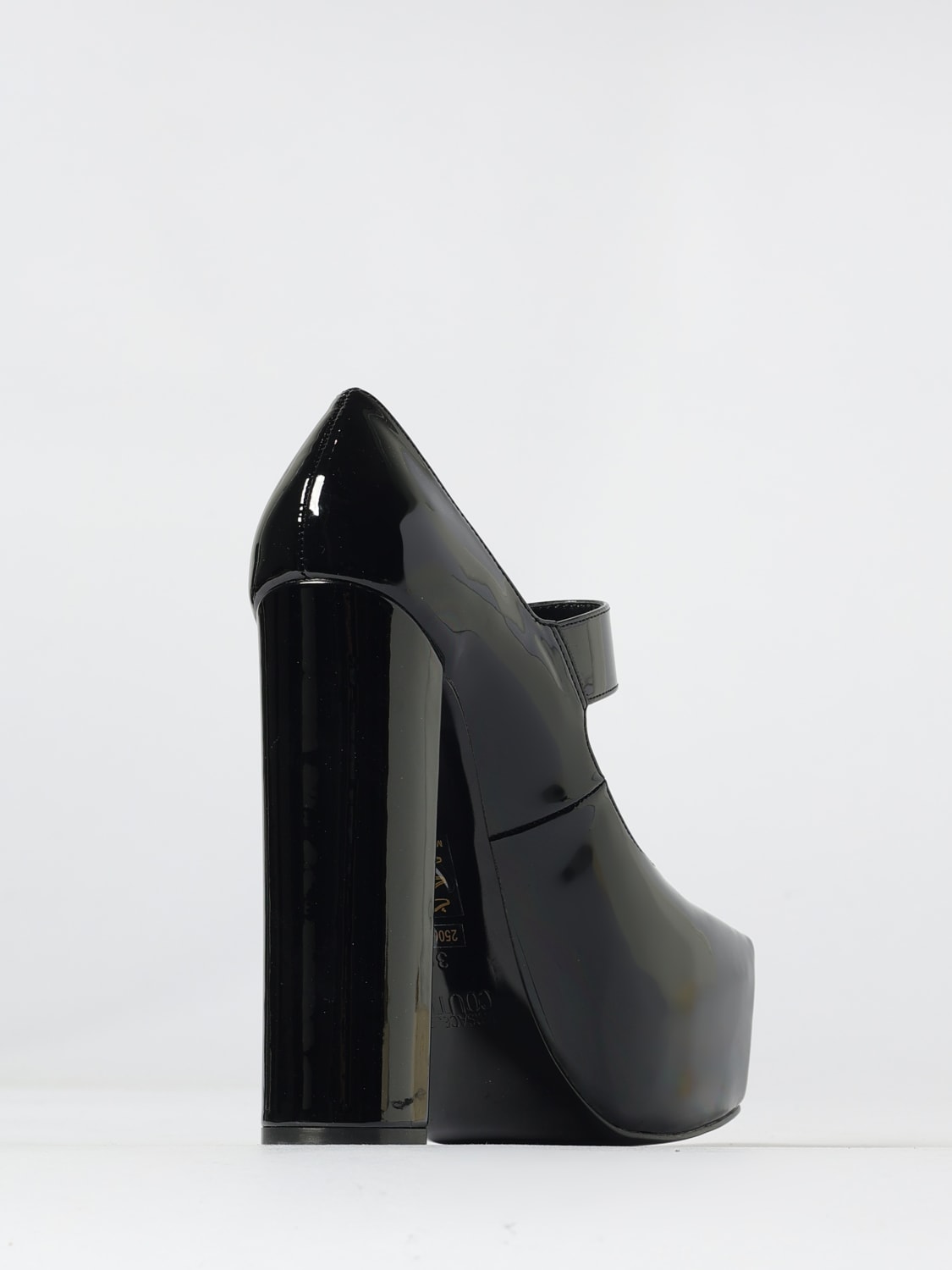 VERSACE JEANS COUTURE DÉCOLLETÉ: Mary Jane con plateau Versace Jeans Couture in vernice , Nero - Img 3