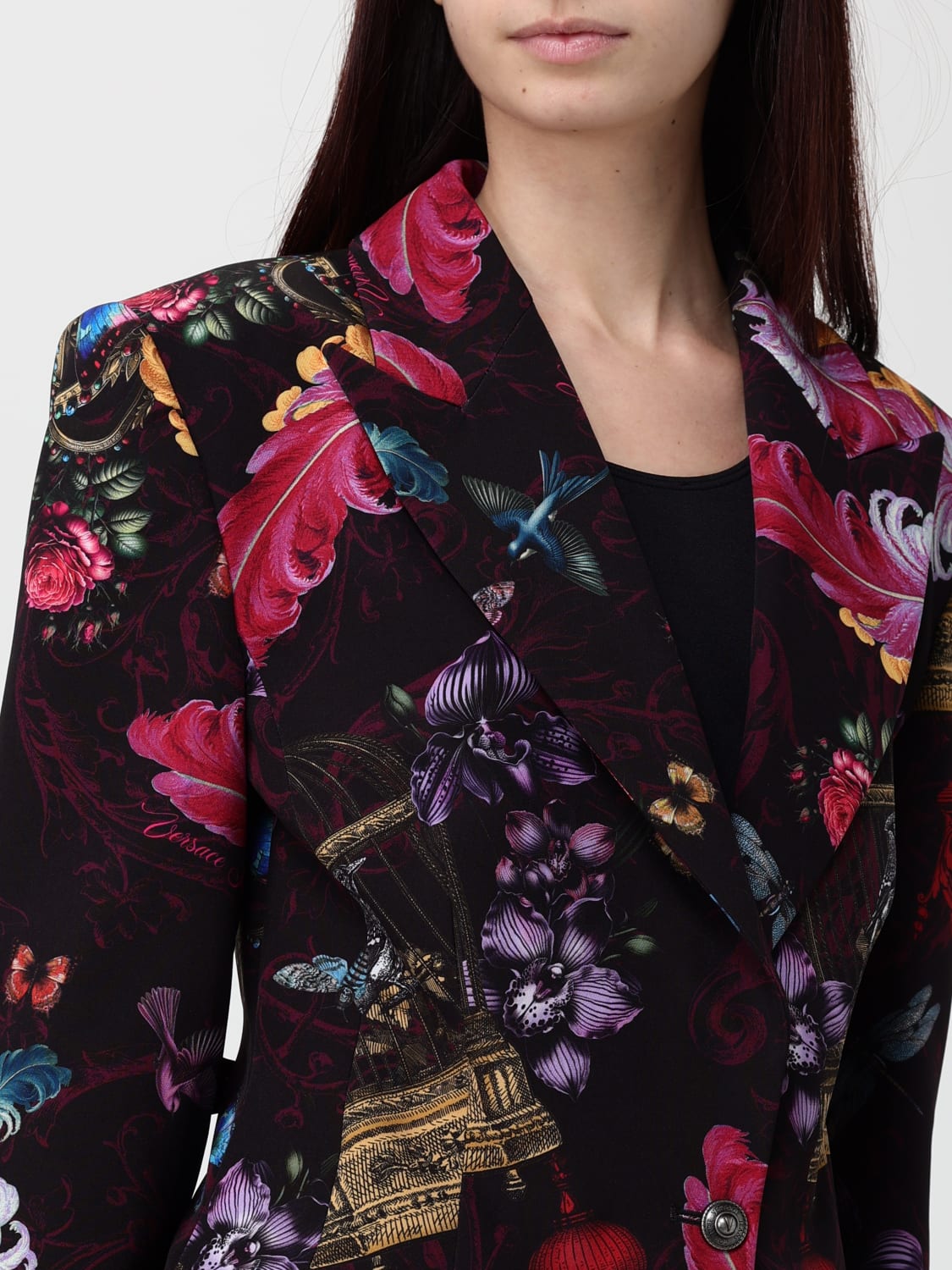 VERSACE JEANS COUTURE GIACCA: Blazer Versace Jeans Couture in crêpe, Nero - Img 4