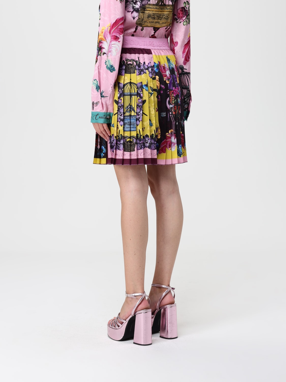 VERSACE JEANS COUTURE GONNA: Gonna mini Versace Jeans Couture in crêpe, Fantasia - Img 3