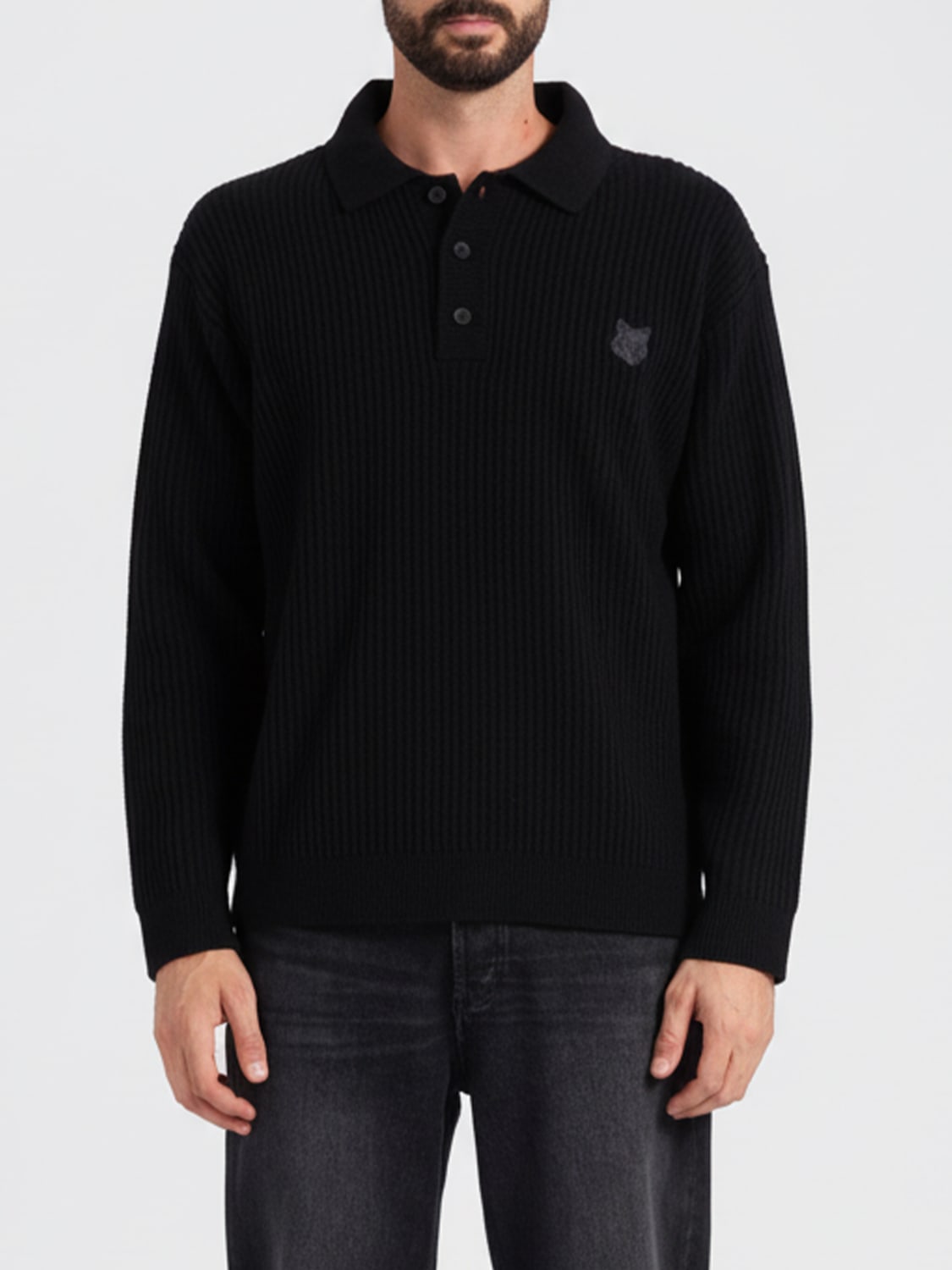 MAISON KITSUNÉ POLO SHIRT: Sweater men Maison KitsunÉ, Black - Img 1