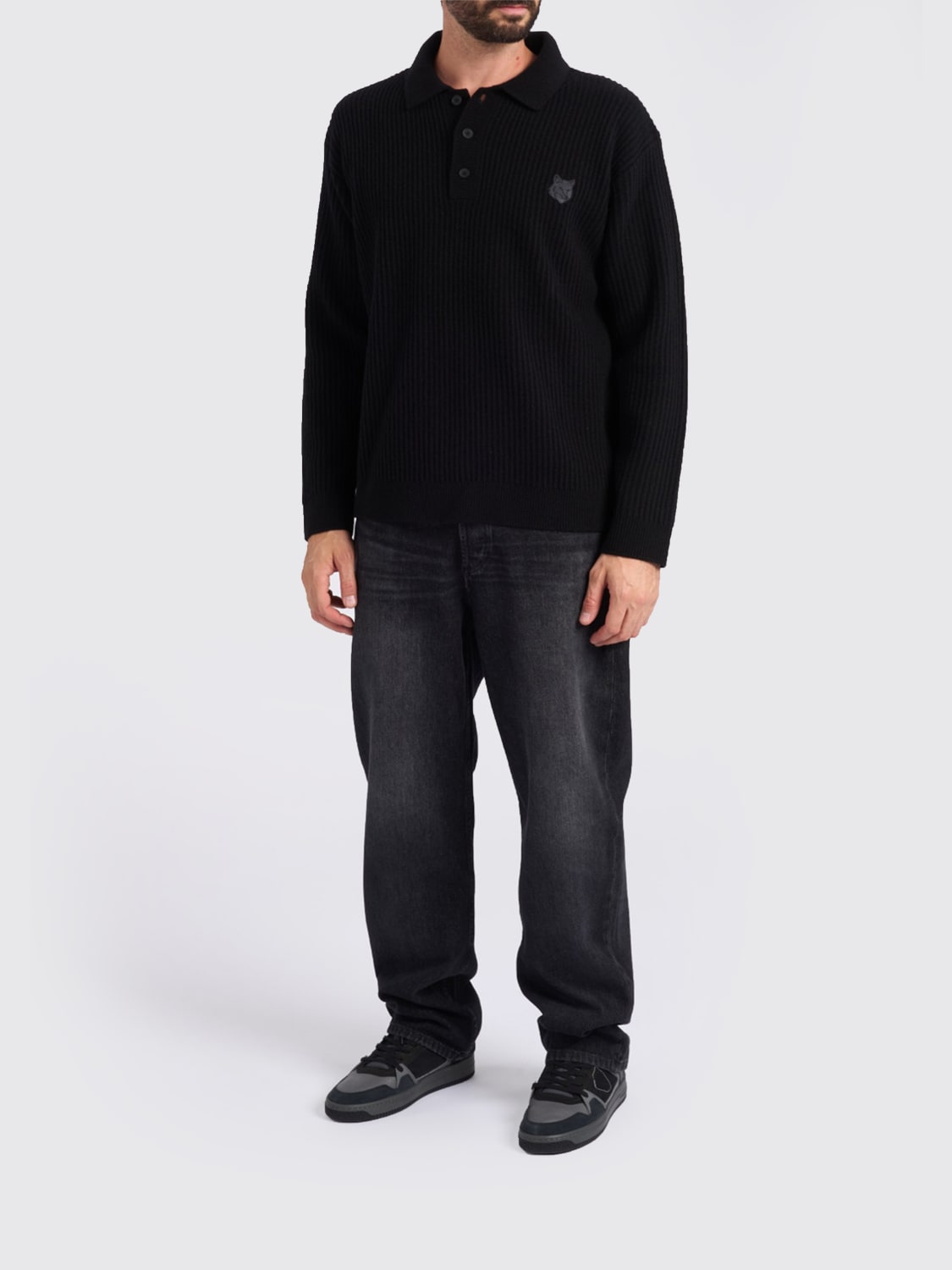 MAISON KITSUNÉ POLO SHIRT: Sweater men Maison KitsunÉ, Black - Img 2