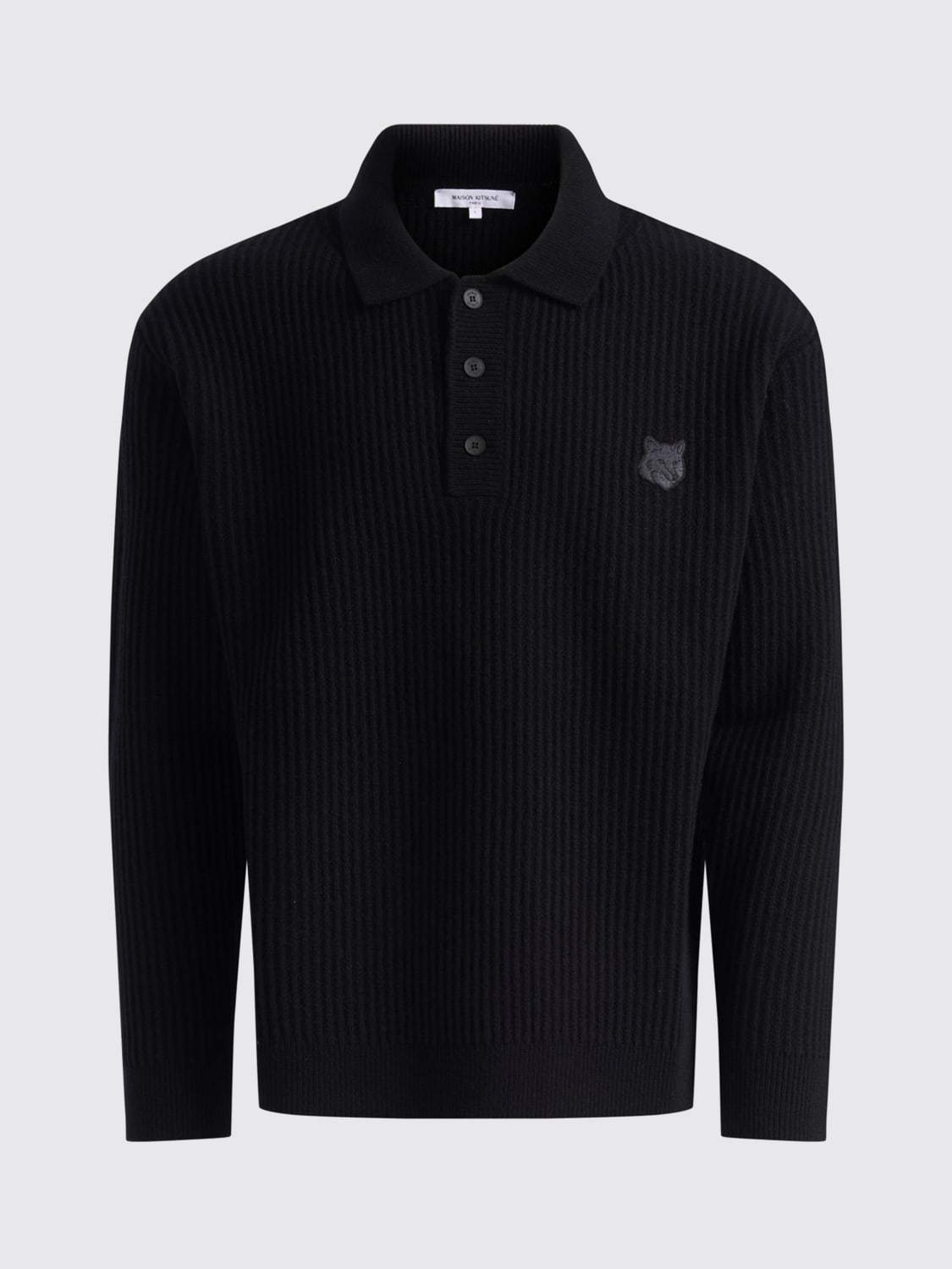MAISON KITSUNÉ POLO SHIRT: Sweater men Maison KitsunÉ, Black - Img 5