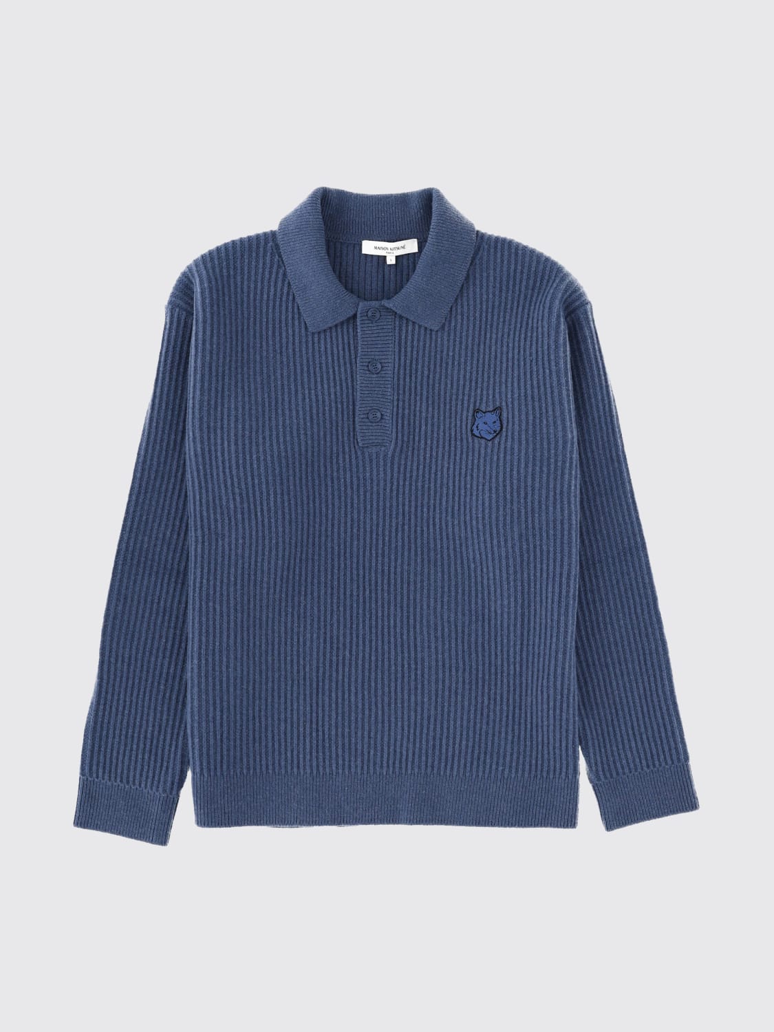 MAISON KITSUNÉ POLO SHIRT: Sweater men Maison KitsunÉ, Blue - Img 1