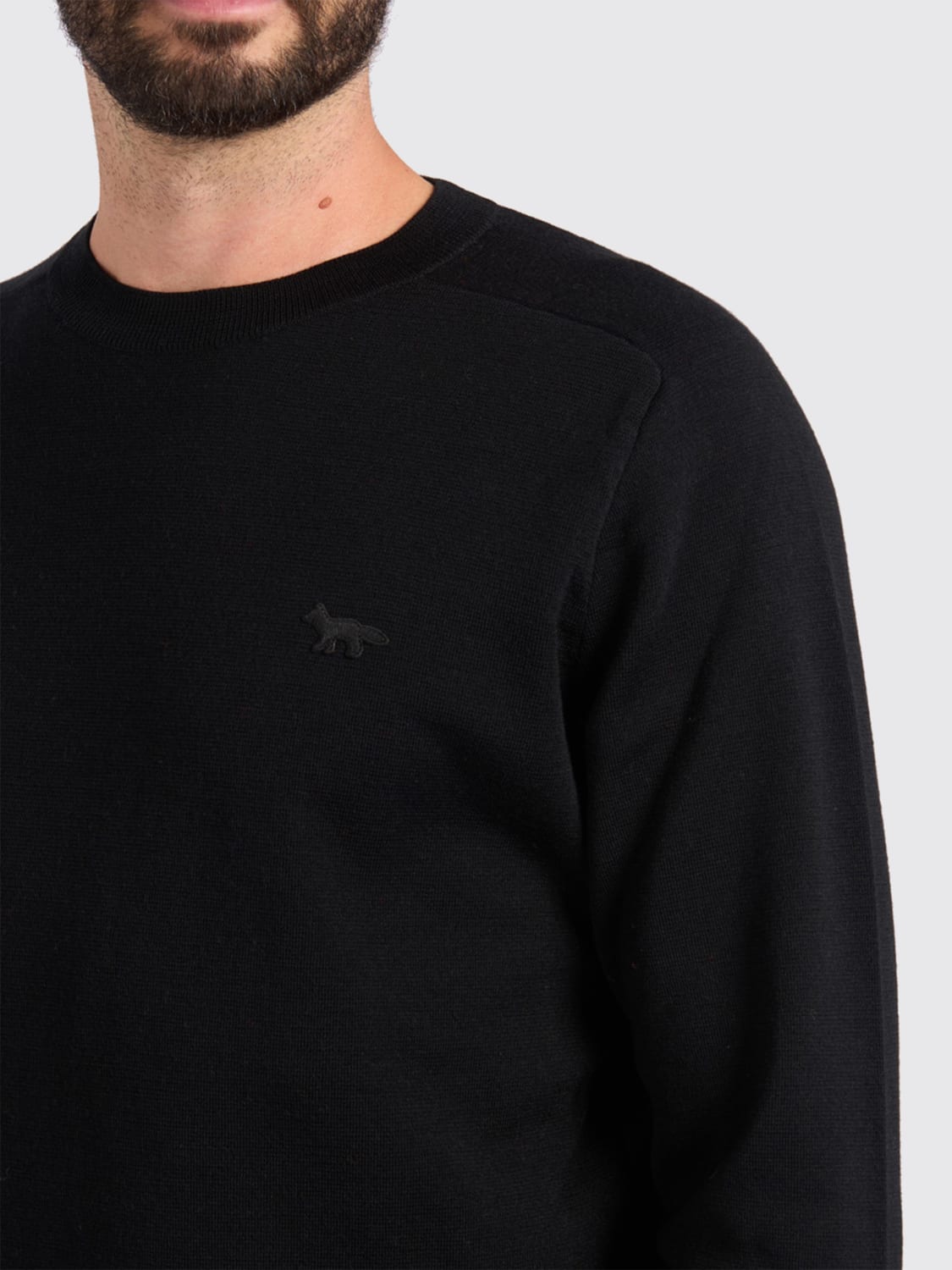 MAISON KITSUNÉ 毛衣: 卫衣 男士 Maison KitsunÉ, 黑色 - Img 4