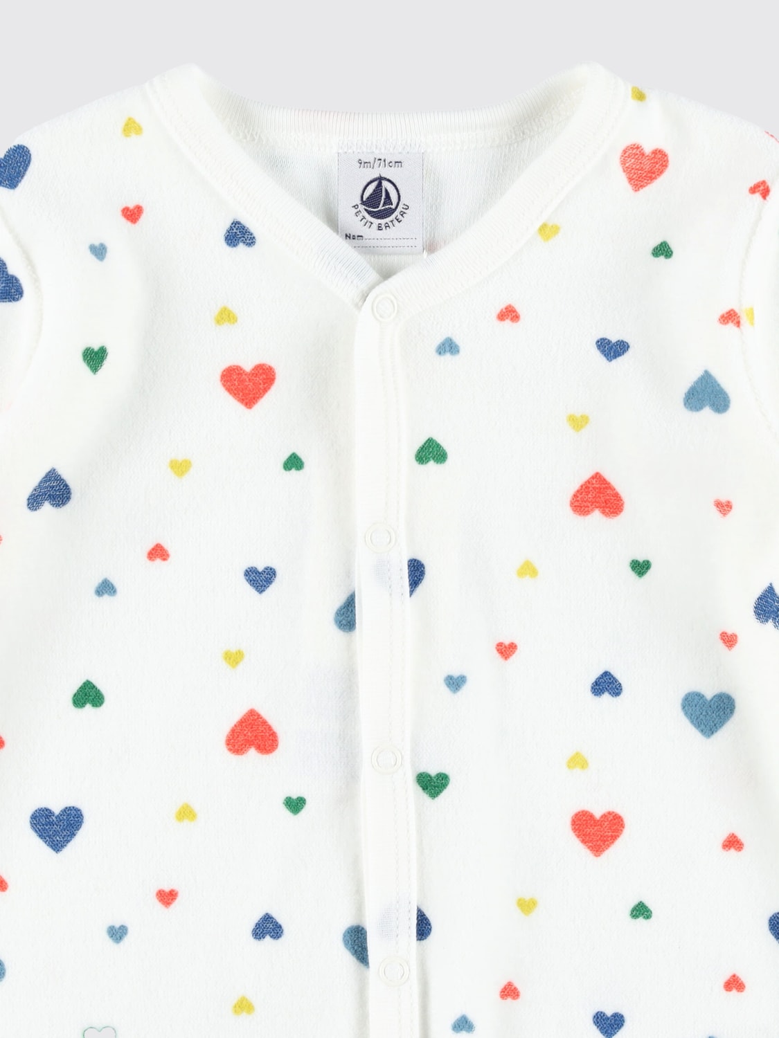 PETIT BATEAU TUTA: Tuta in cotone con cuori Petit Bateau, Rosso - Img 3