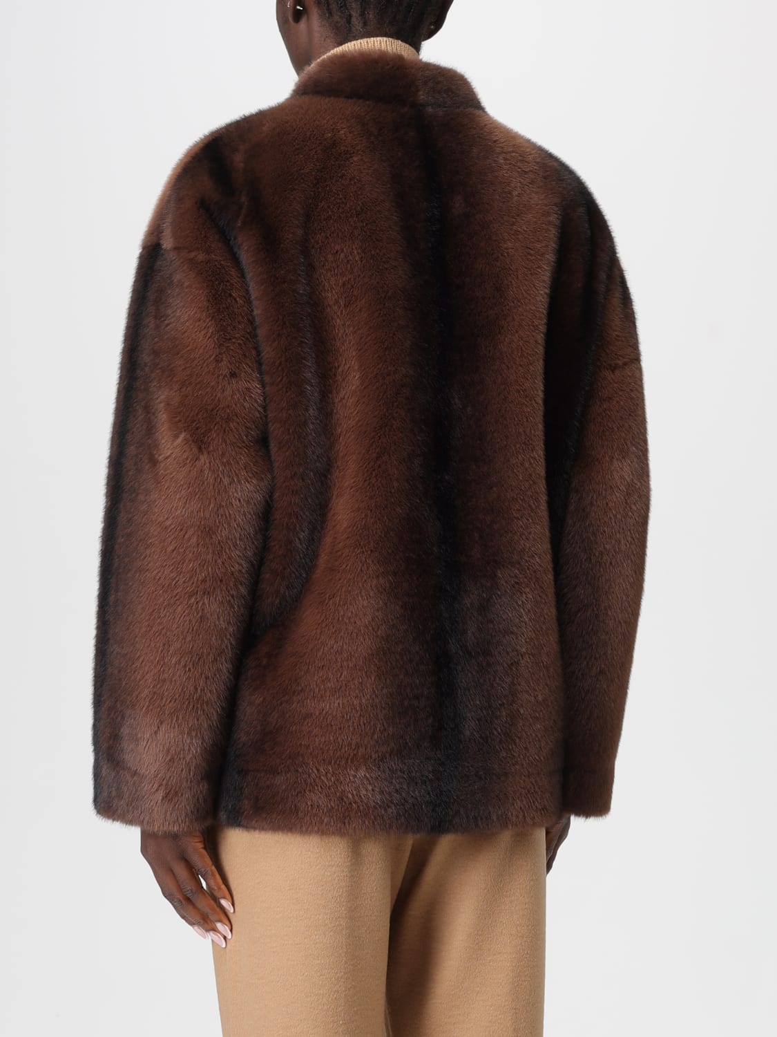 ERMANNO FIRENZE FUR COAT: Blazer woman Ermanno Firenze, Brown - Img 2