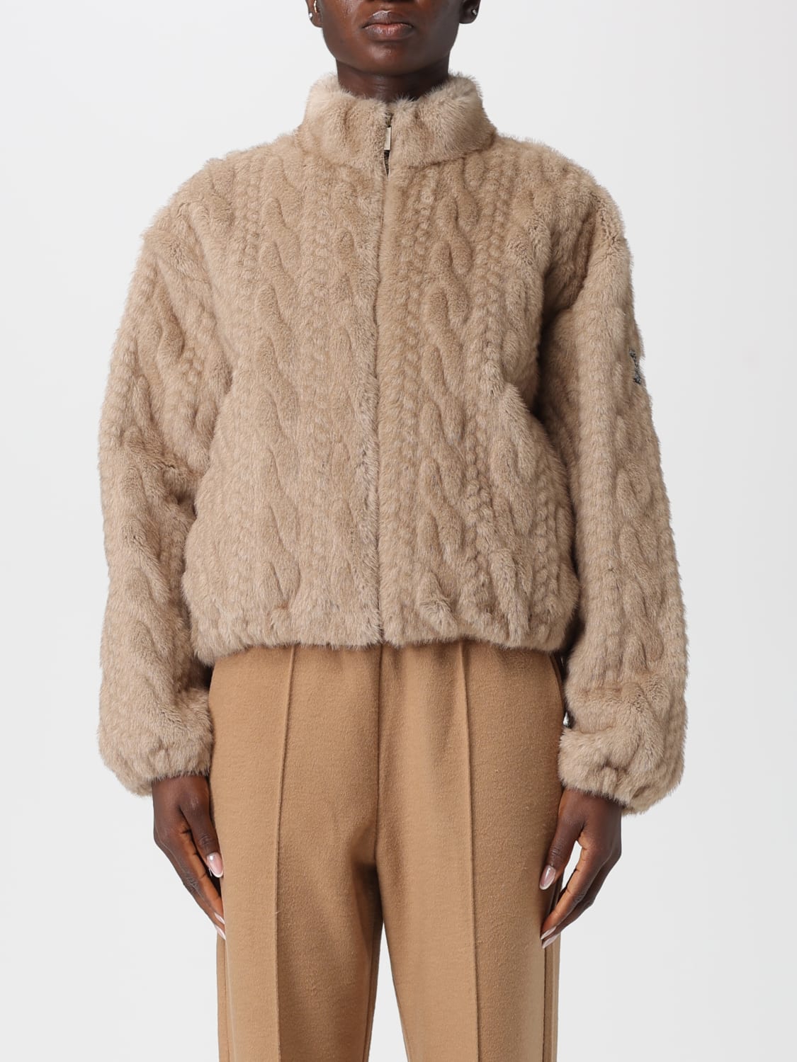 ERMANNO FIRENZE FUR COAT: Jacket woman Ermanno Firenze, Brown - Img 1