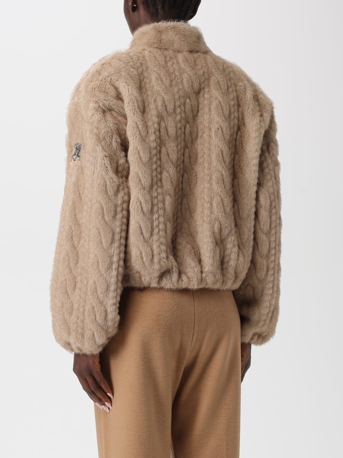 ERMANNO FIRENZE FUR COAT: Jacket woman Ermanno Firenze, Brown - Img 2