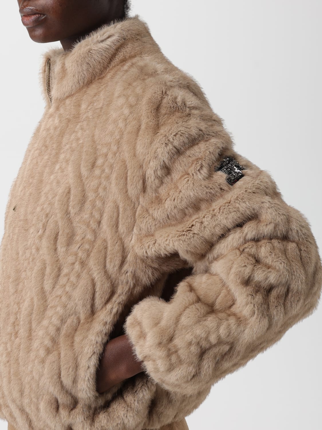 ERMANNO FIRENZE FUR COAT: Jacket woman Ermanno Firenze, Brown - Img 4