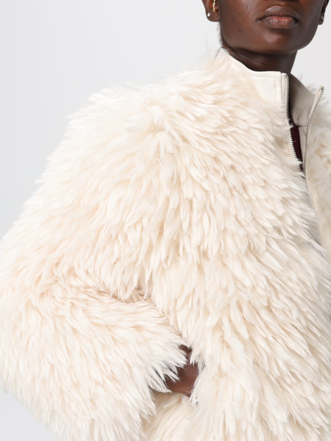 APPARIS ABRIGO DE PIEL: Abrigos de piel mujer Apparis, Blanco - Img 4