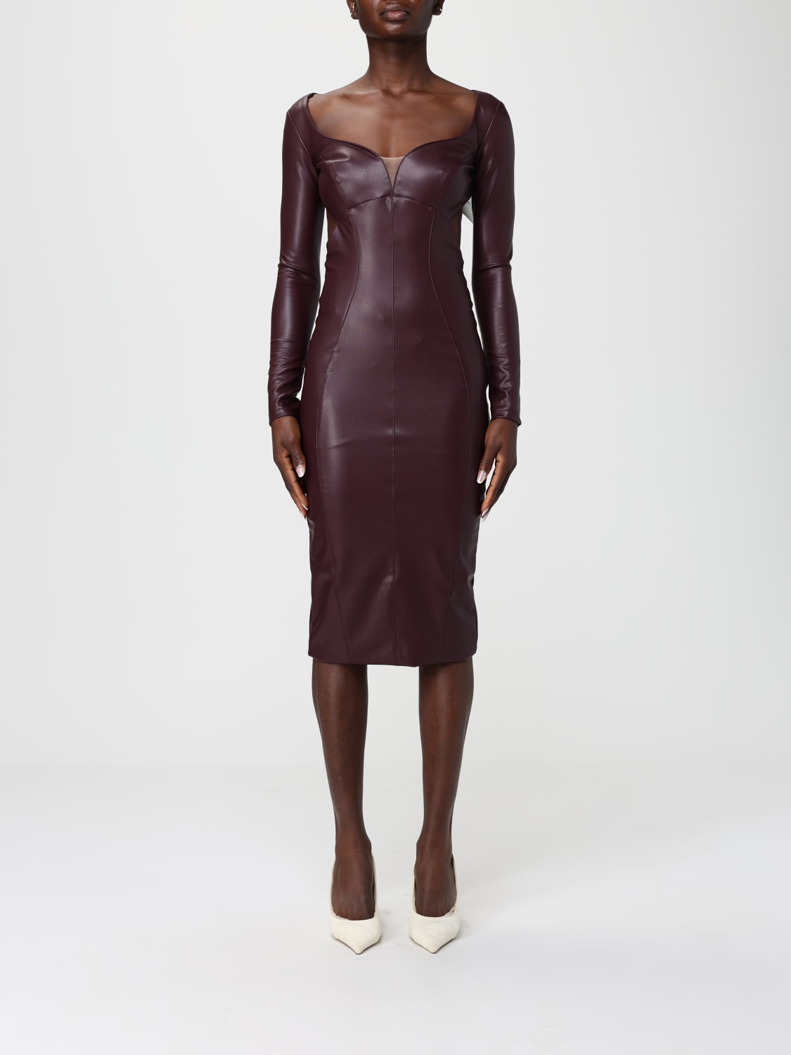 ELISABETTA FRANCHI DRESS: Dress woman Elisabetta Franchi, Wine - Img 1
