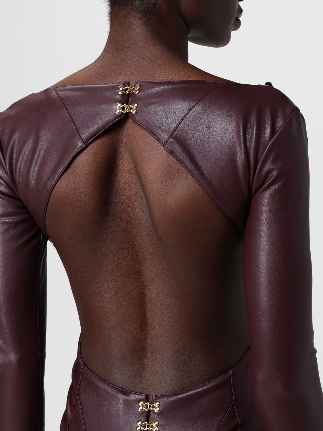 ELISABETTA FRANCHI DRESS: Dress woman Elisabetta Franchi, Wine - Img 3