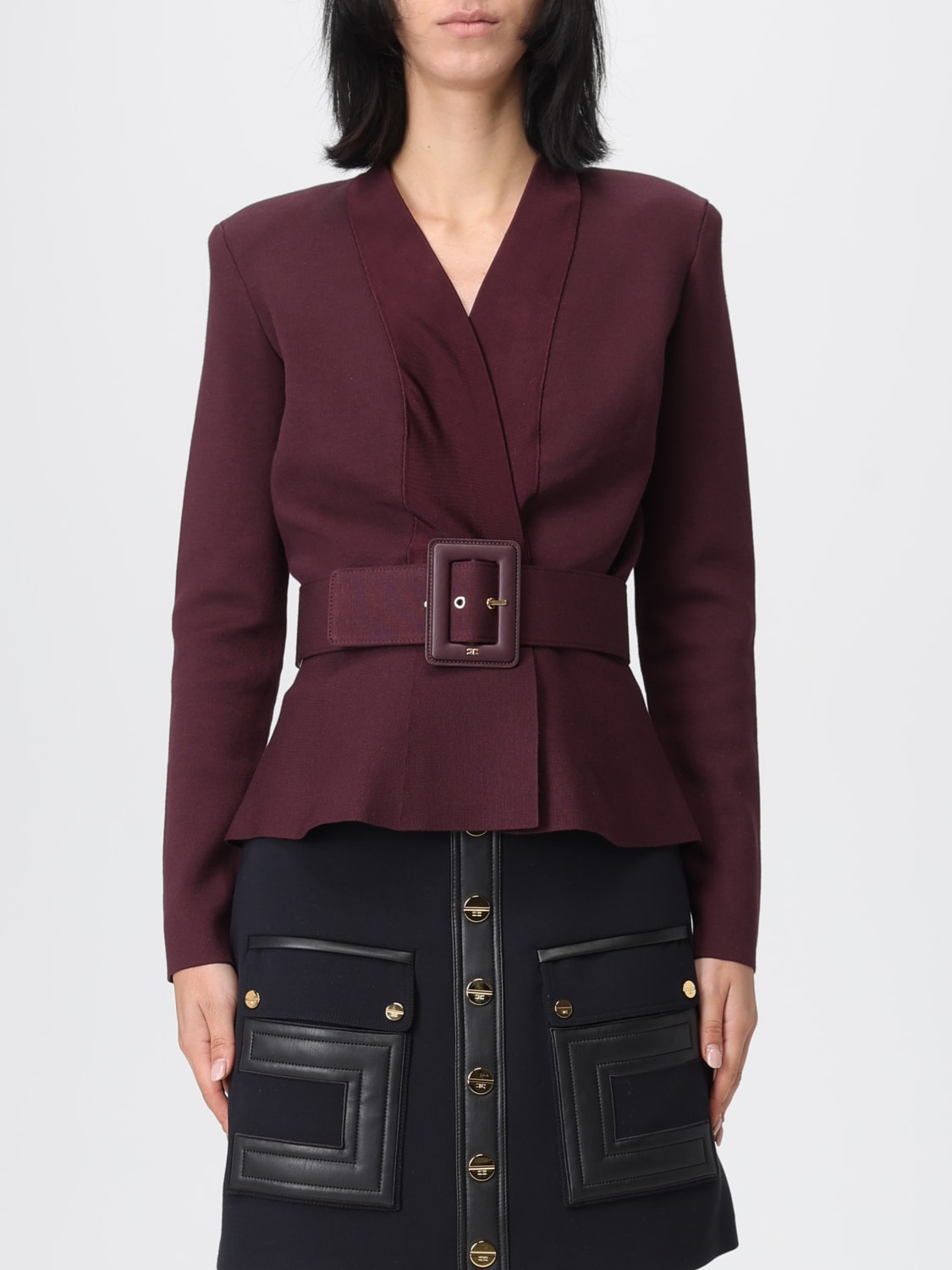 ELISABETTA FRANCHI VESTE: Pull femme Elisabetta Franchi, Vin - Img 1