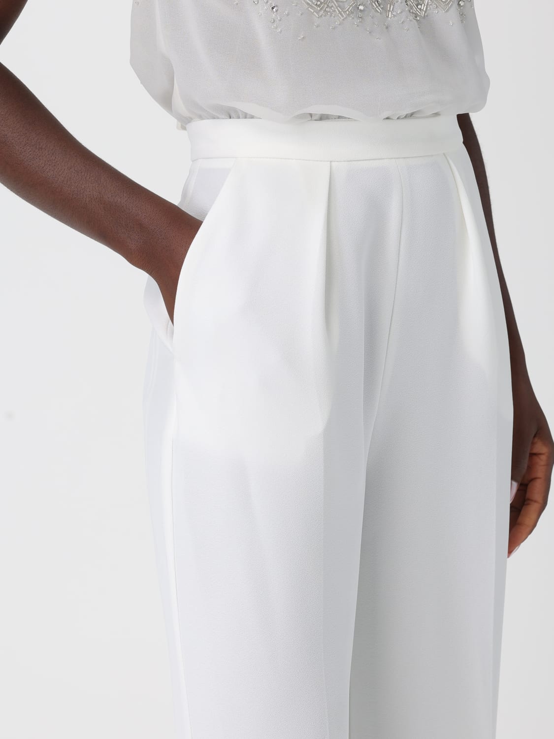 ELISABETTA FRANCHI MONO: Mono pieza mujer Elisabetta Franchi, Blanco - Img 3