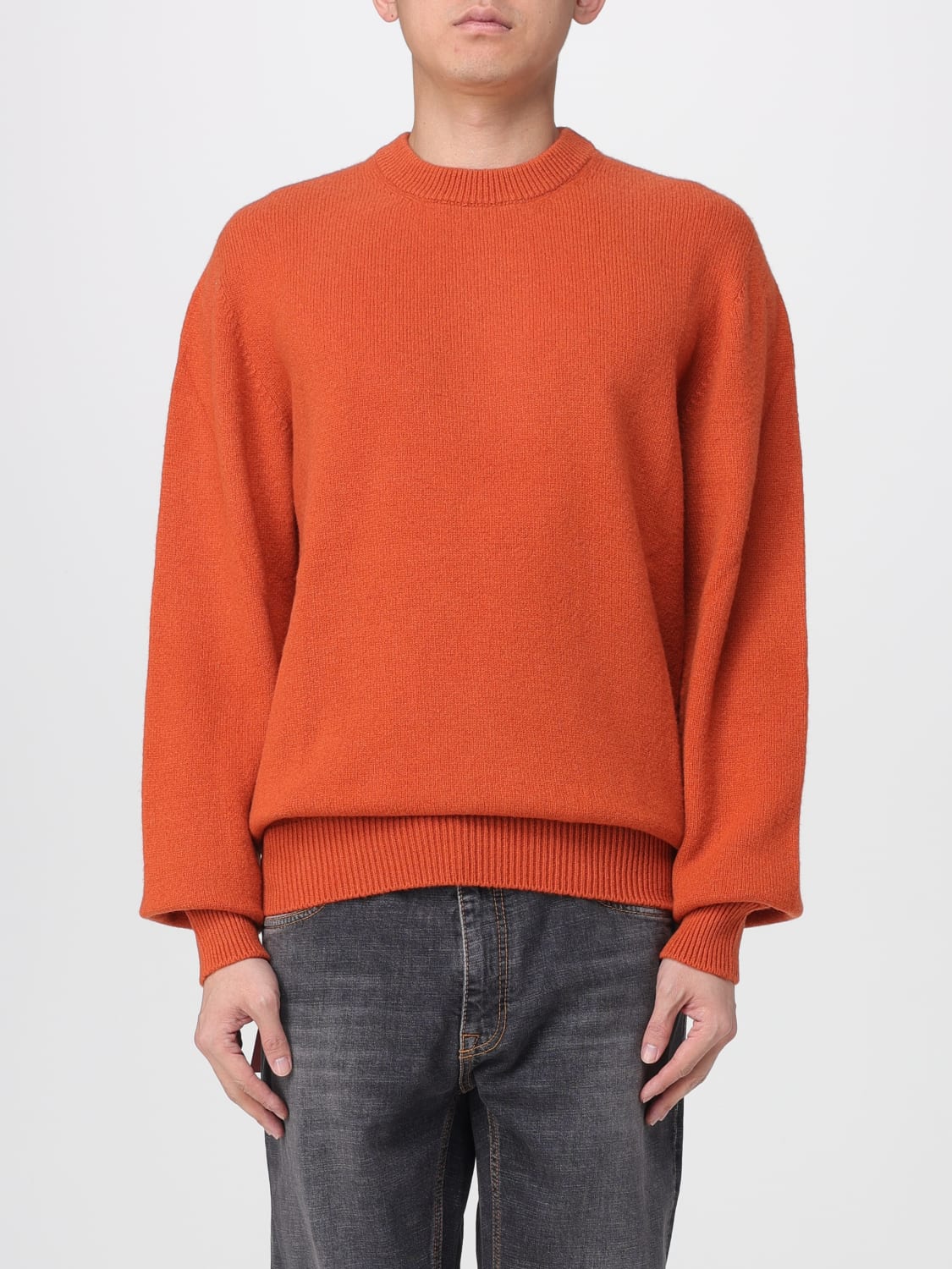 LANEUS MAGLIA: Maglia a girocollo basic Laneus in lana merino e cashmere, Marrone - Img 1