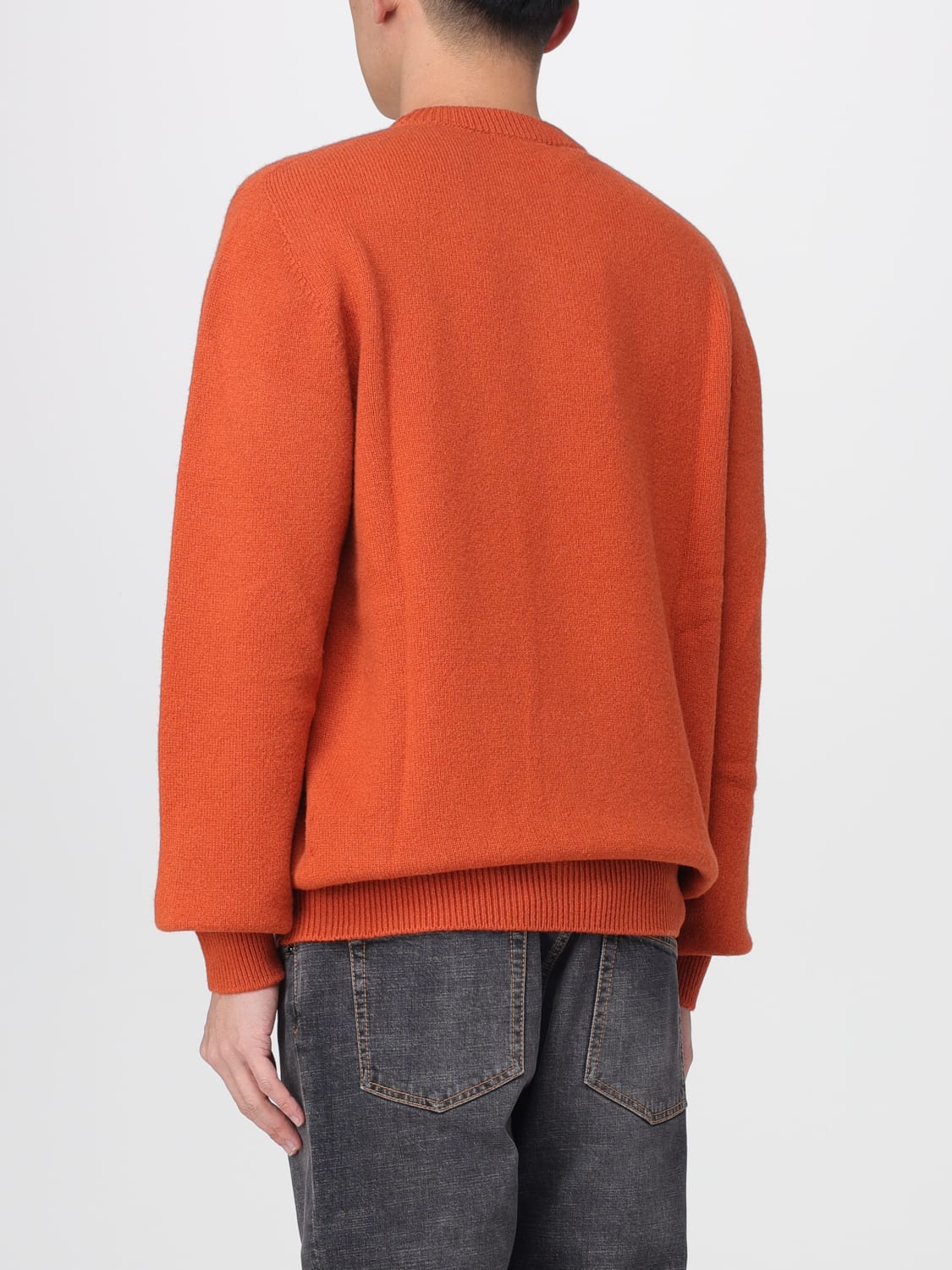 LANEUS MAGLIA: Maglia a girocollo basic Laneus in lana merino e cashmere, Marrone - Img 2