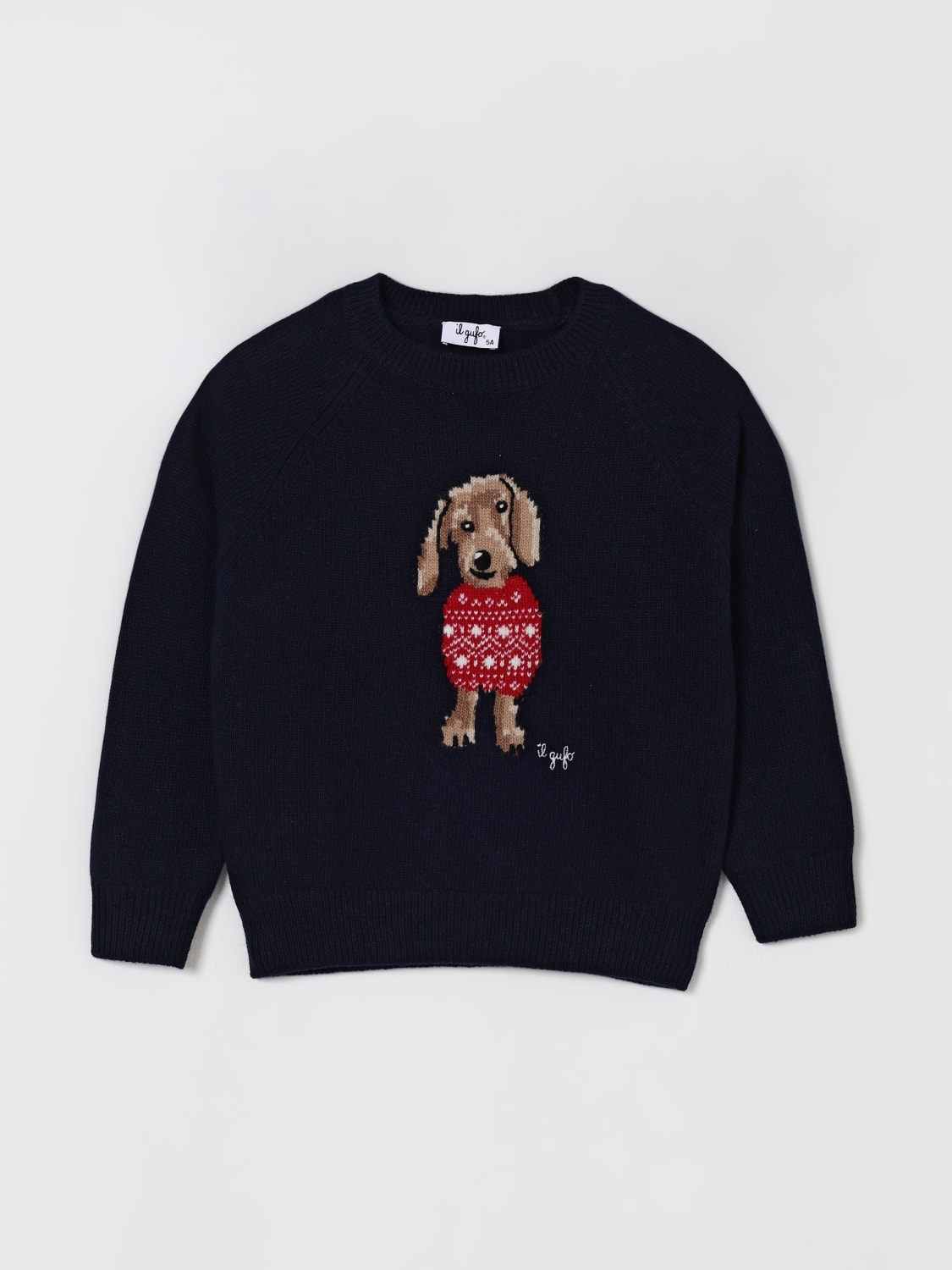 IL GUFO SWEATER: Sweater kids Il Gufo, Blue - Img 1