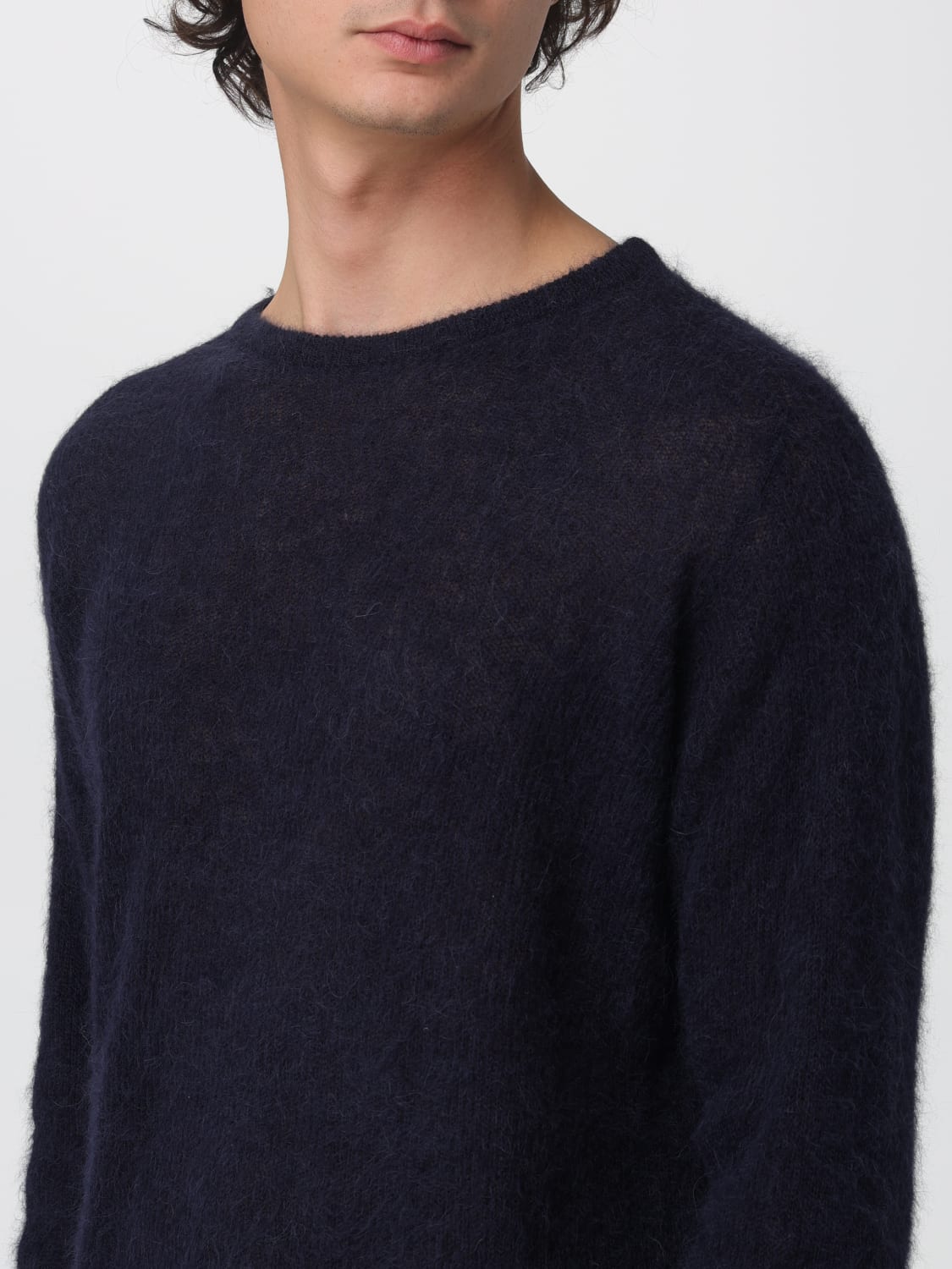 AURALEE SWEATER: Sweater men Auralee, Blue - Img 3