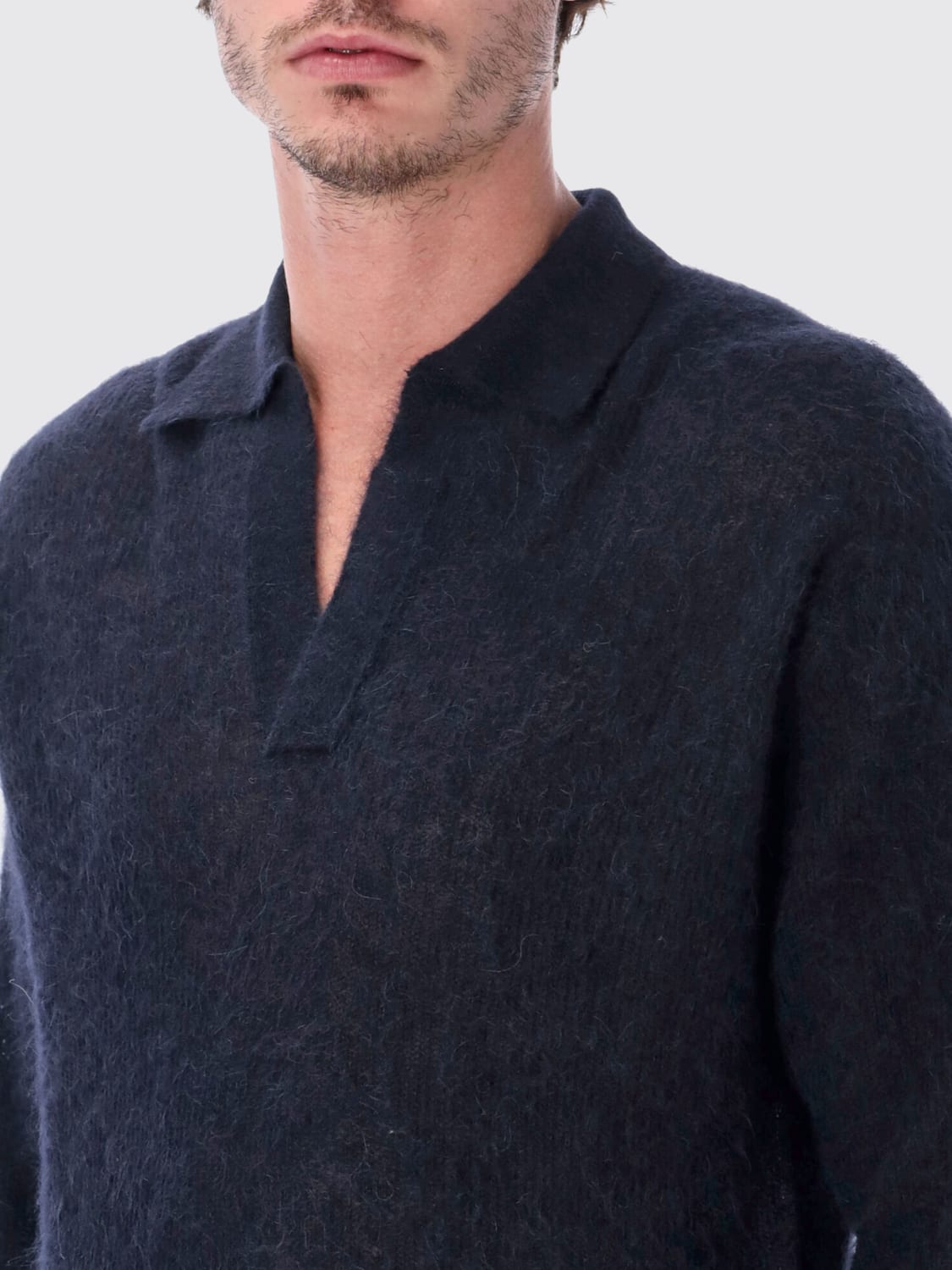 AURALEE POLO SHIRT: Sweater men Auralee, Blue - Img 3