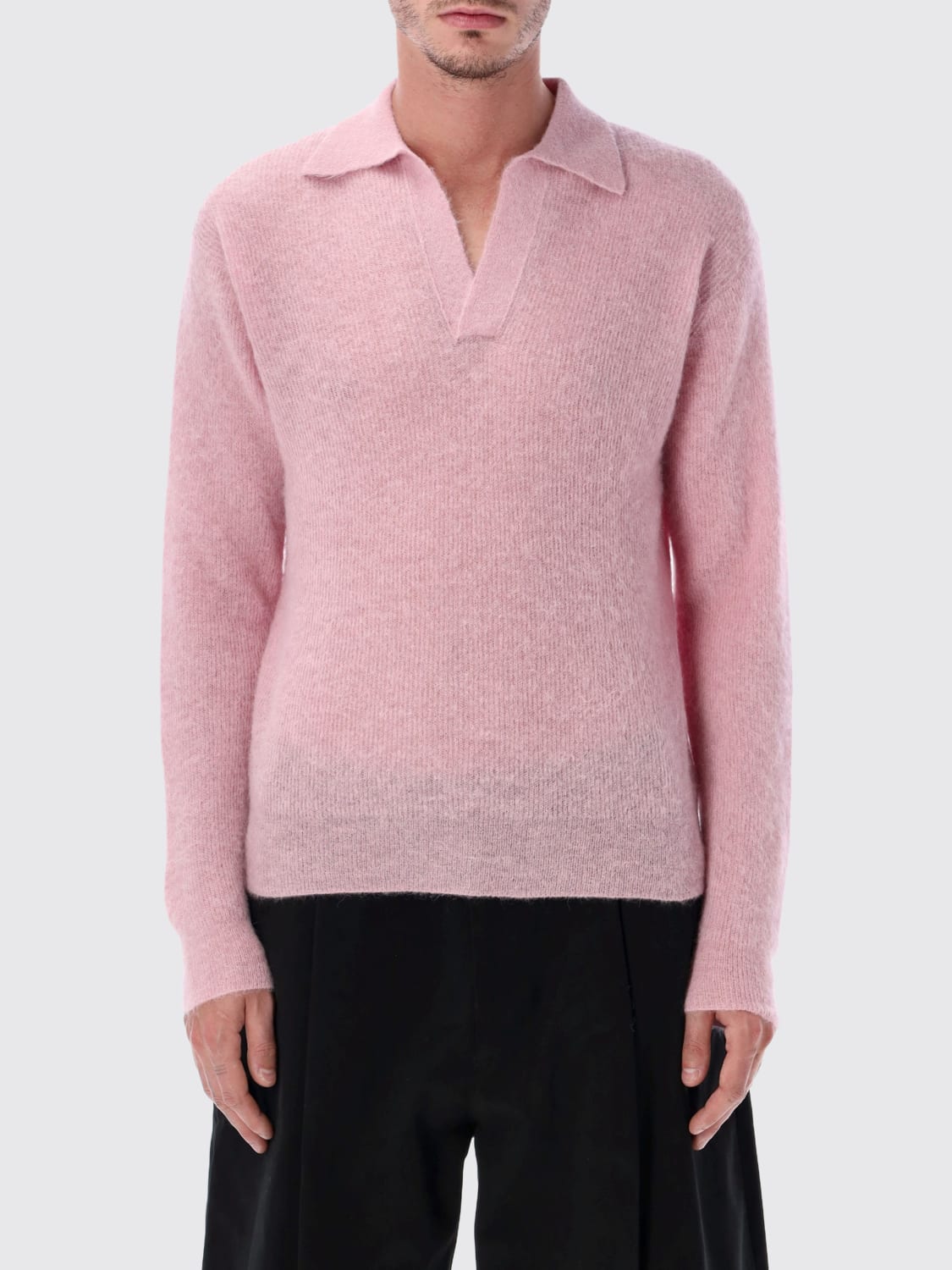 AURALEE POLO SHIRT: Sweater men Auralee, Pink - Img 1