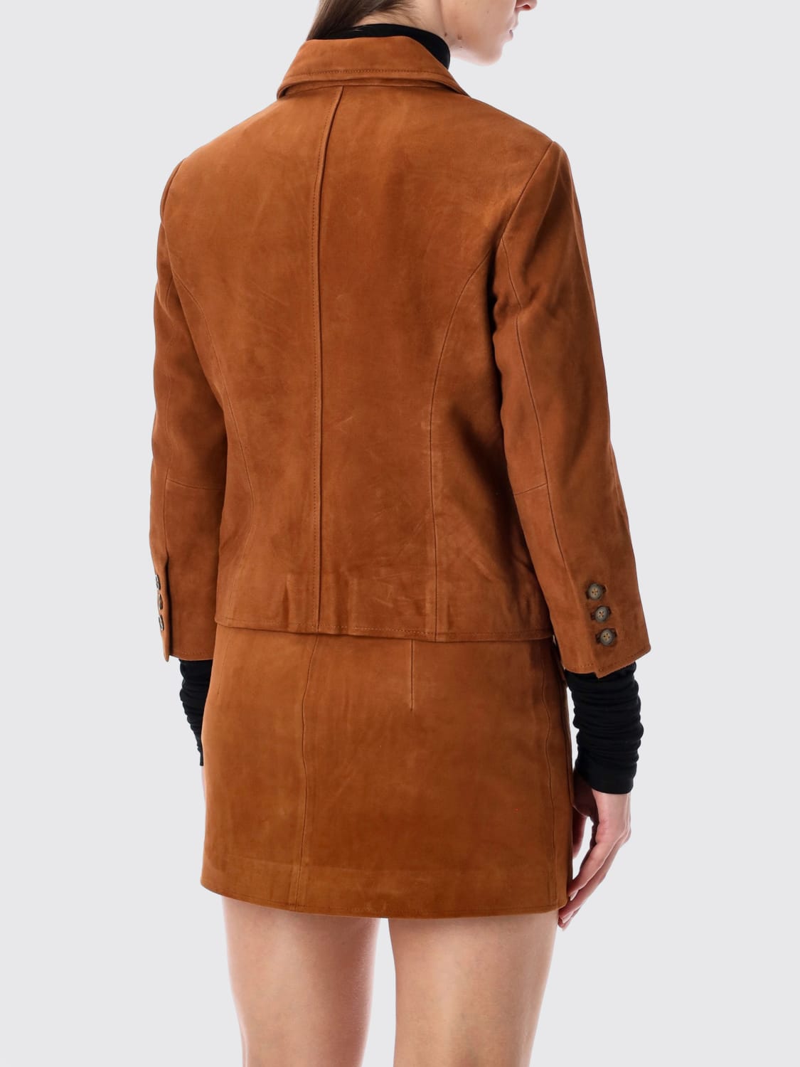 THE GARMENT GIACCA: Blazer destrutturato The Garment in pelle scamosciata , Marrone - Img 2