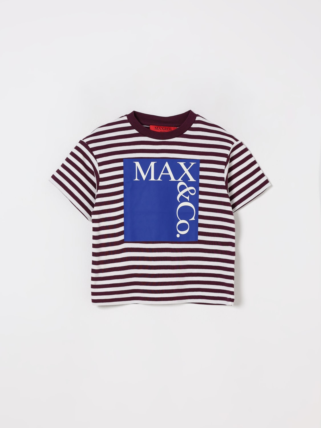 MAX&CO. KID T-SHIRT: T-shirt Max&co. Kid in cotone a righe , Prugna - Img 1