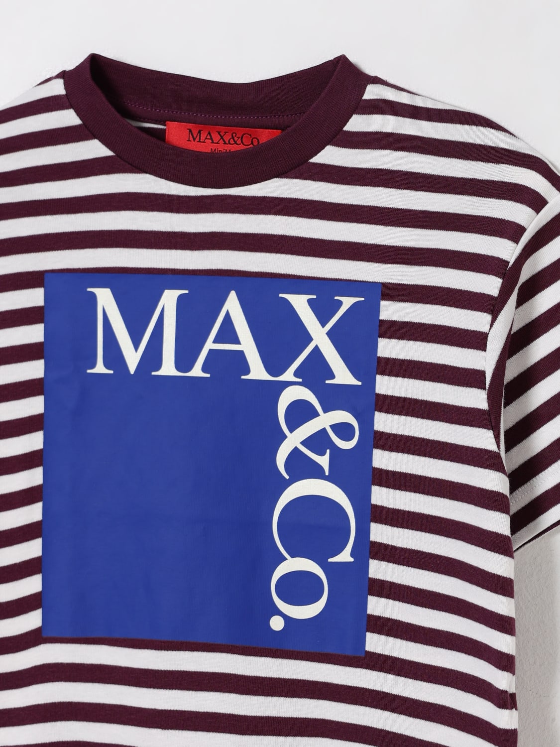 MAX&CO. KID T-SHIRT: T-shirt Max&co. Kid in cotone a righe , Prugna - Img 3