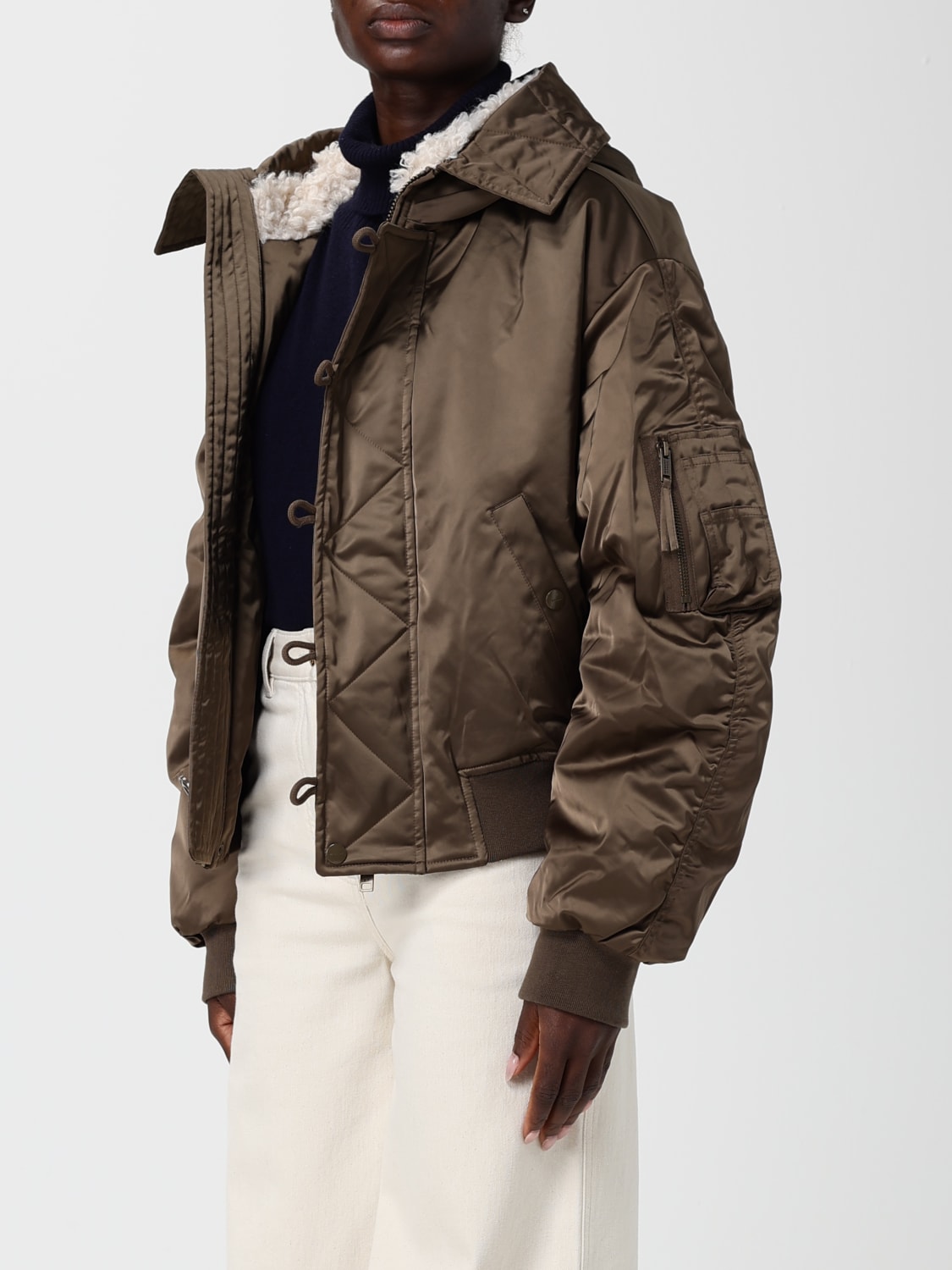 ISABEL MARANT ETOILE GIACCA: Bomber di poliestere Isabel Marant Etoile, Kaki - Img 3