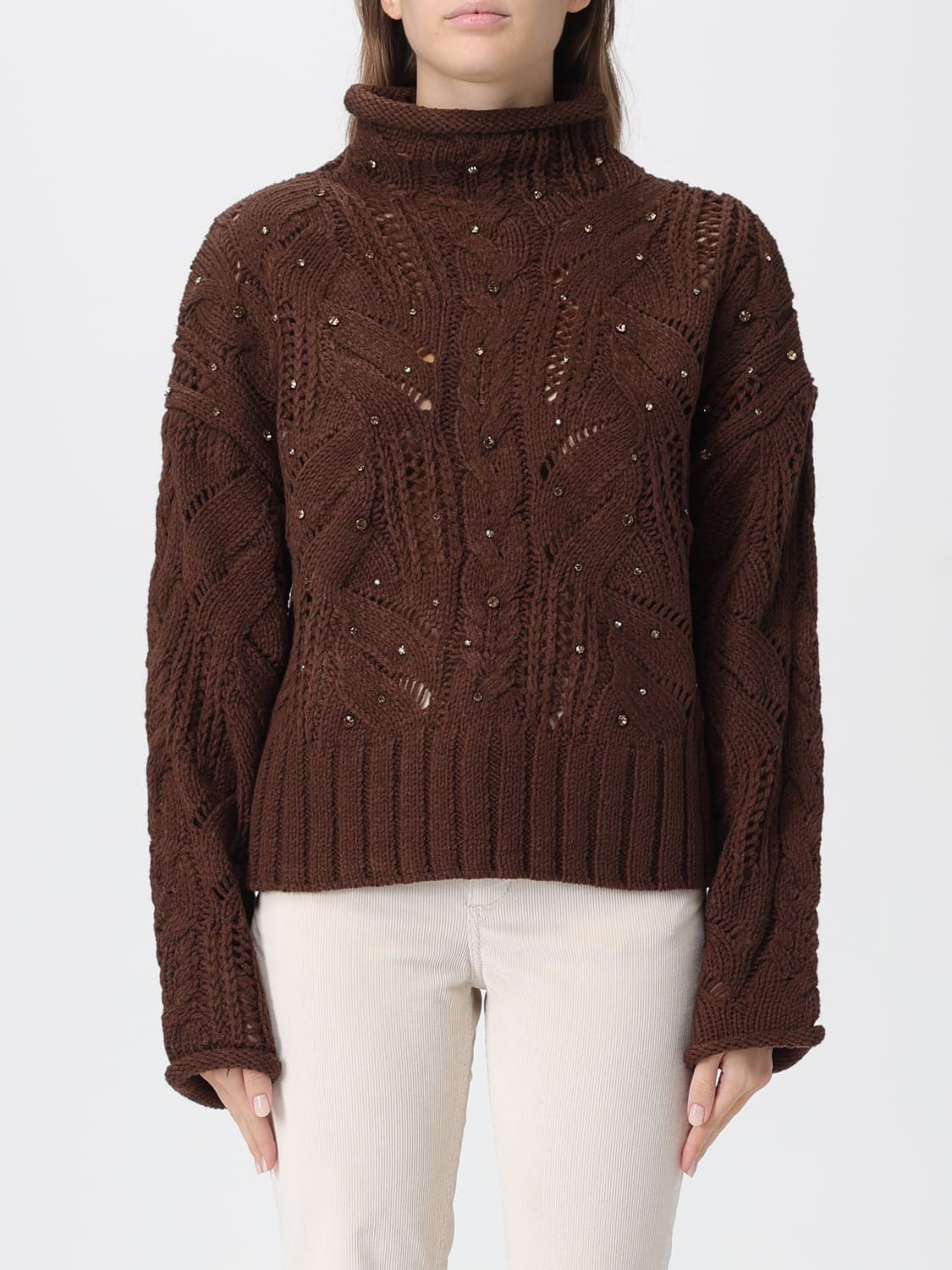 LIU JO JERSEY: Sudadera mujer Liu Jo, Marrón - Img 1