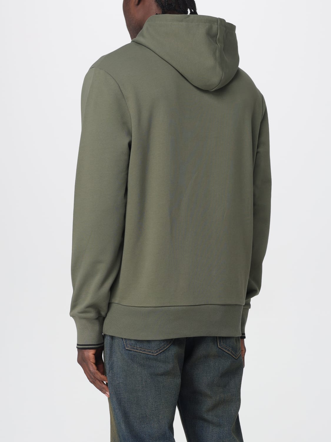 FRED PERRY FELPA: Felpa Fred Perry in misto cotone , Verde - Img 2