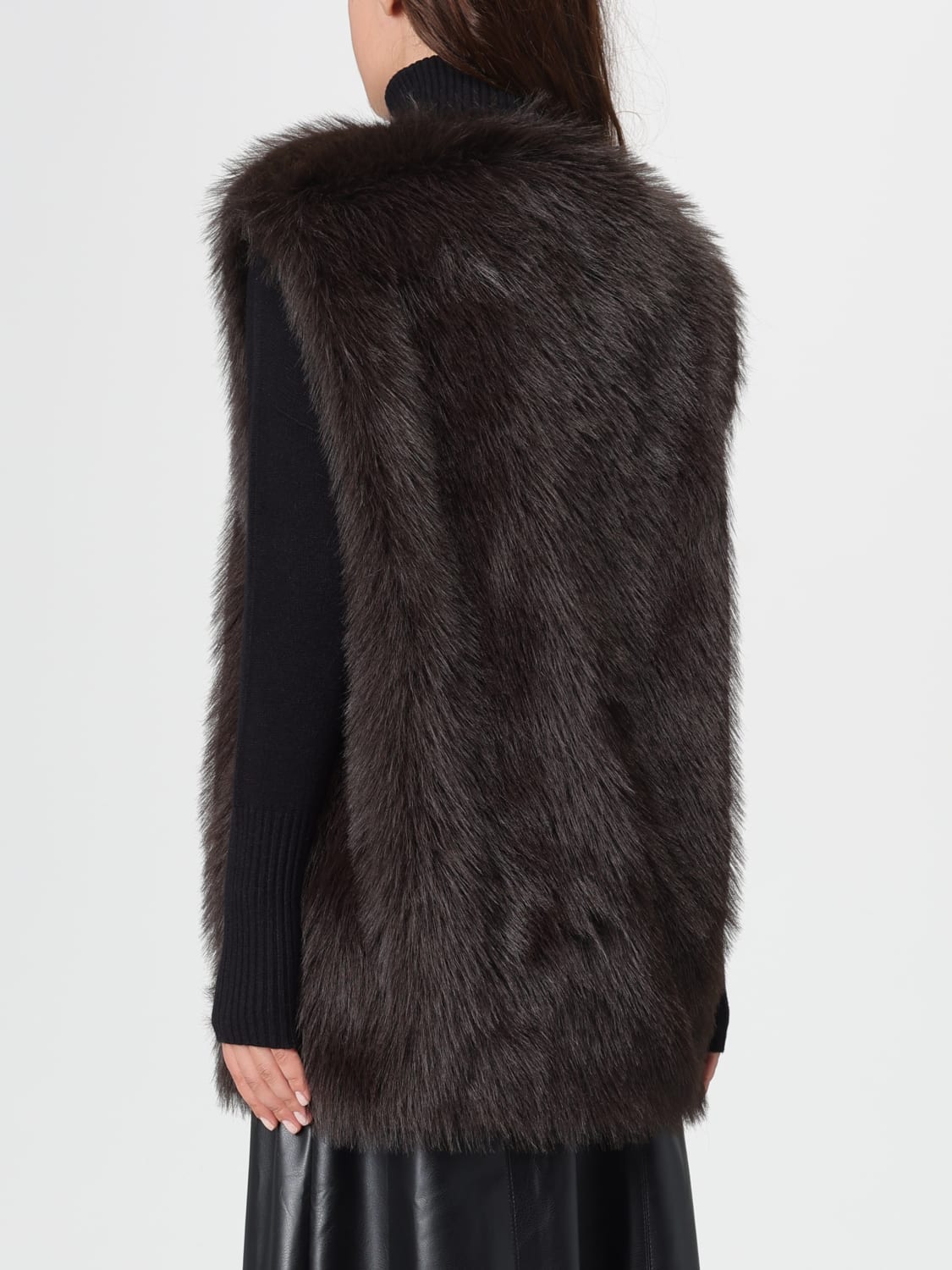 KAOS FUR COAT: Fur coats woman Kaos, Brown - Img 2