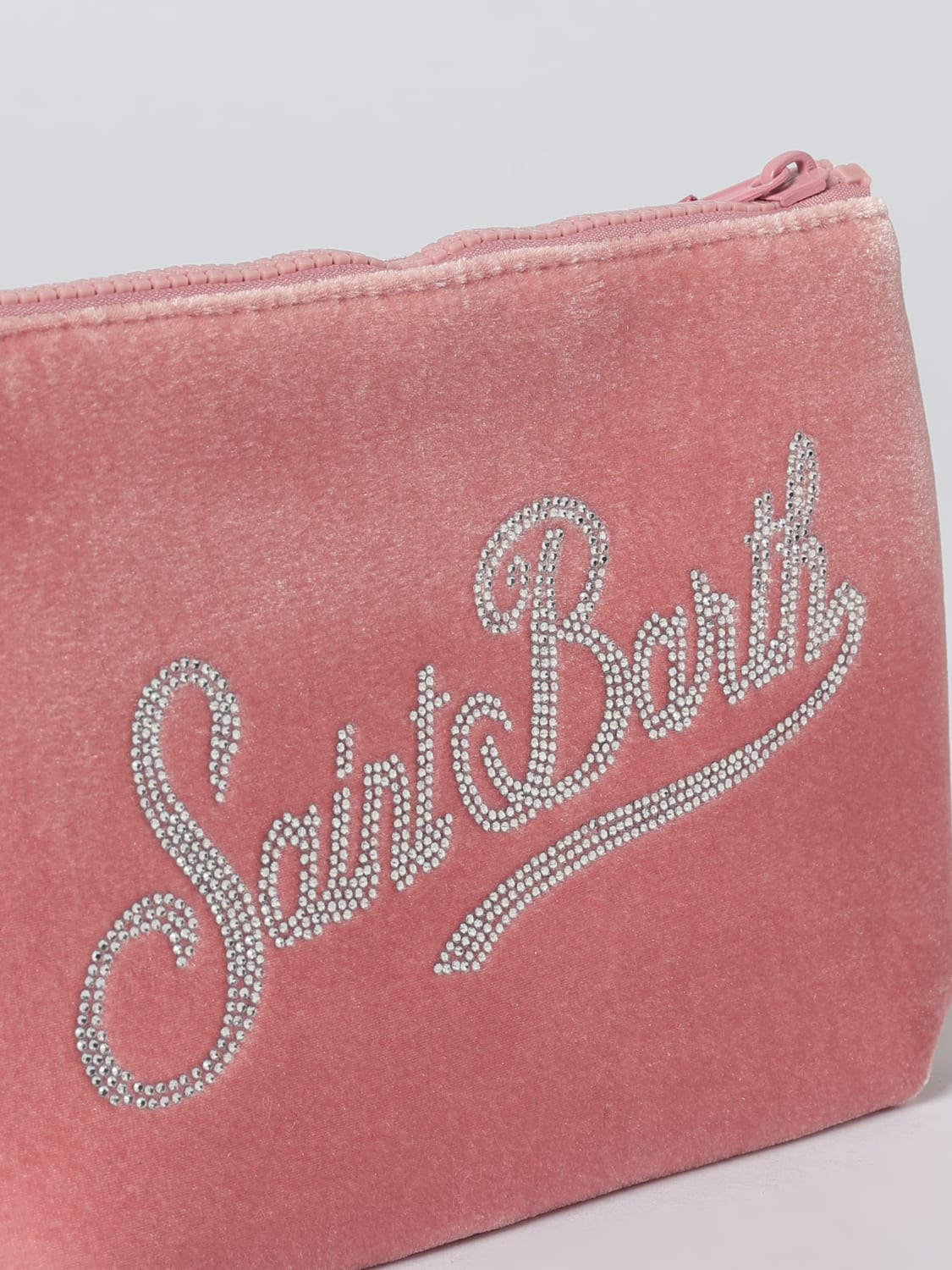 MC2 SAINT BARTH BORSA MINI: Pochette Aline Mc2 Saint Barth in velluto con logo di strass, Fa01 - Img 3