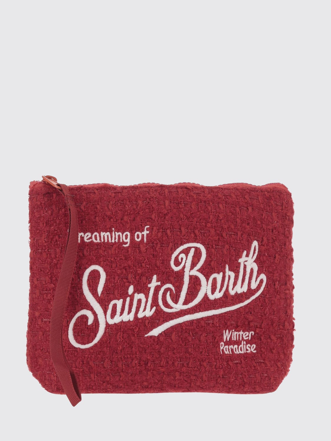 MC2 SAINT BARTH BORSA MINI: Pochette Aline Mc2 Saint Barth in tweed, Rosso - Img 1