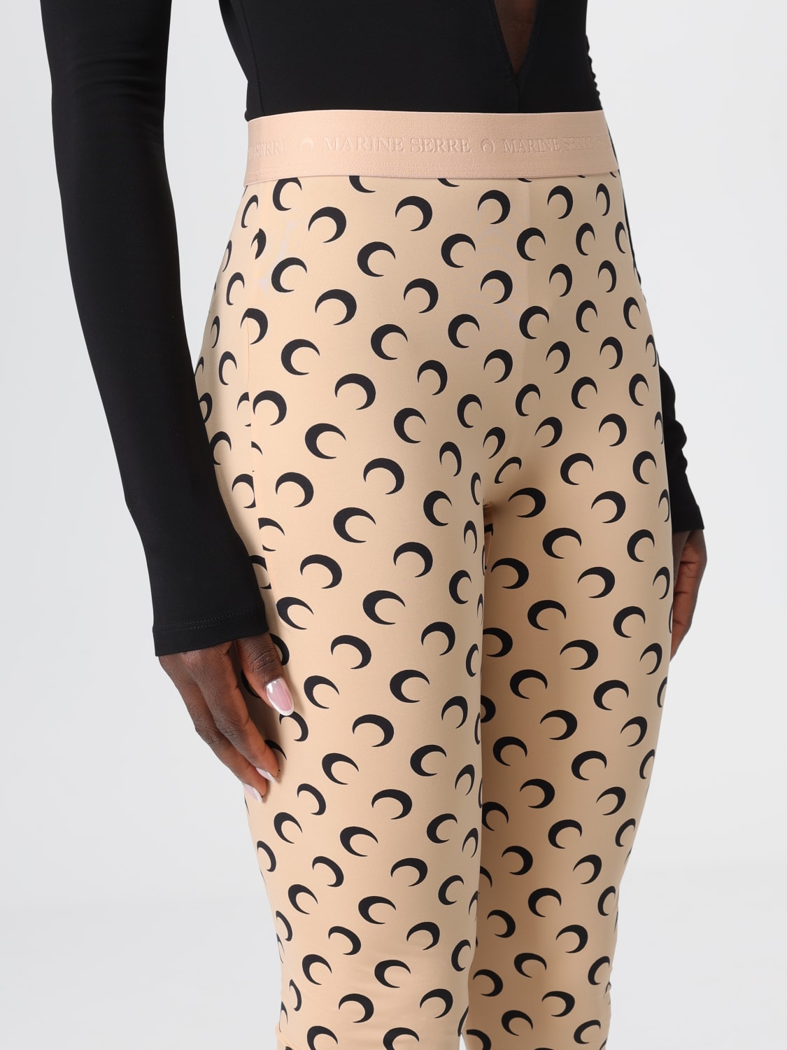 MARINE SERRE PANTS: Pants woman Marine Serre, Beige - Img 5